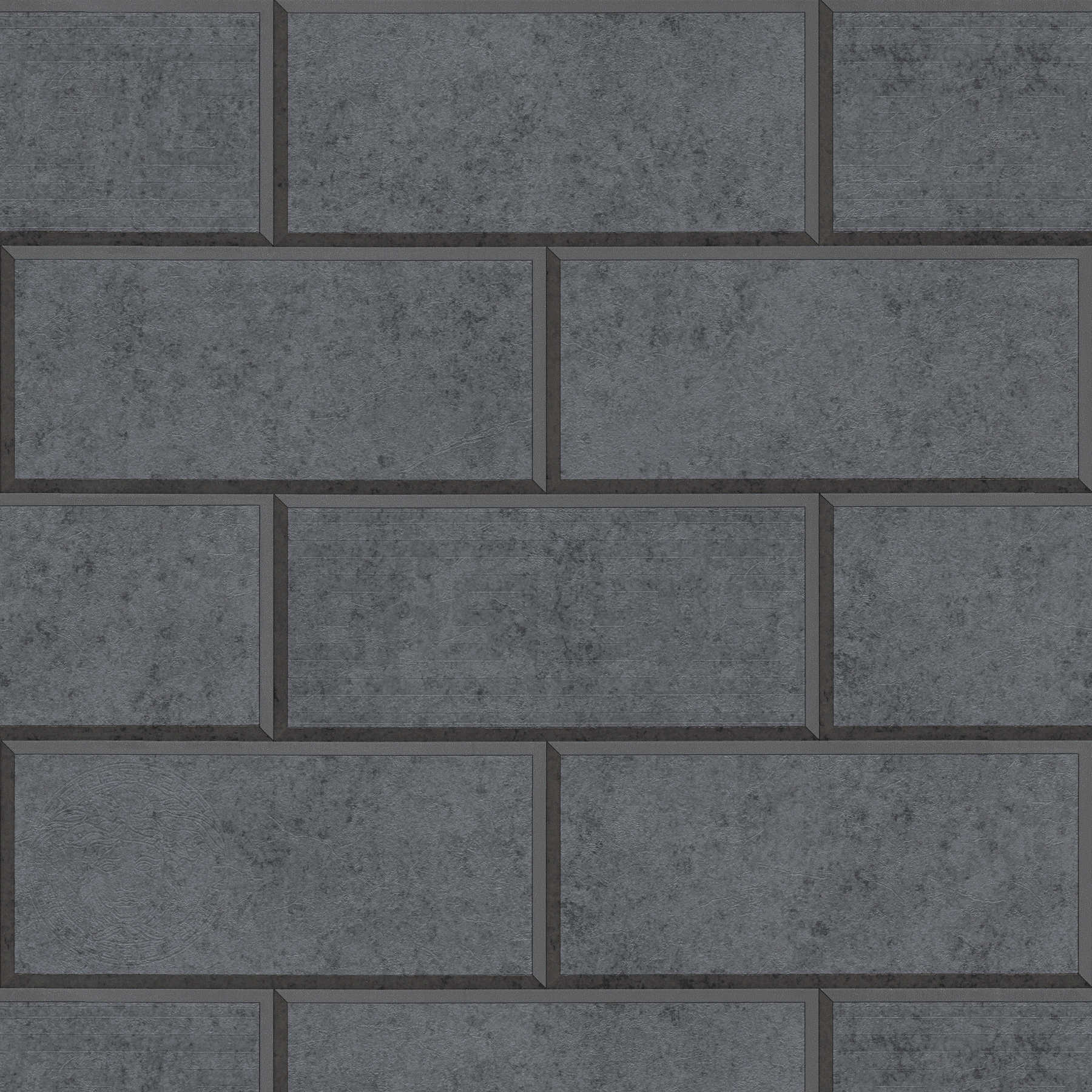         Wallpaper anthracite stone look 3D masonry - grey
    