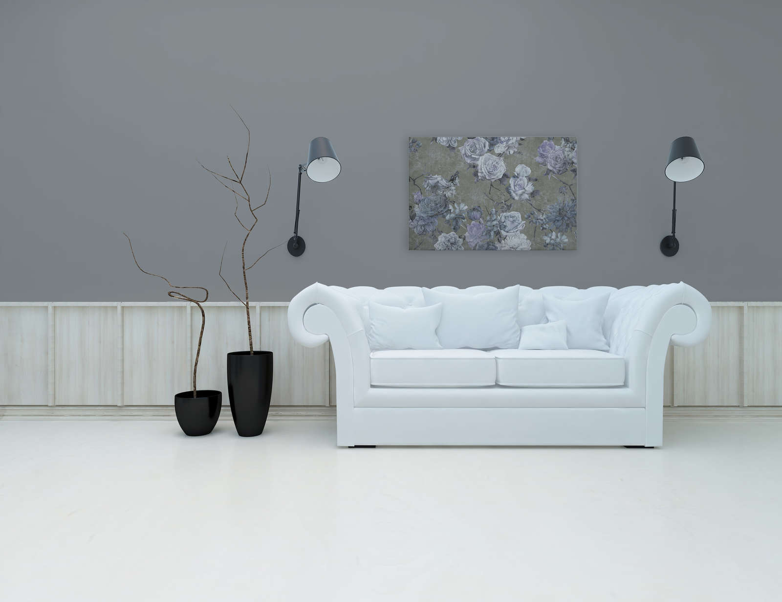 Sleeping Beauty 1 - Leinwandbild Rosenblüten im Used Look – 0,90 m x 0,60 m