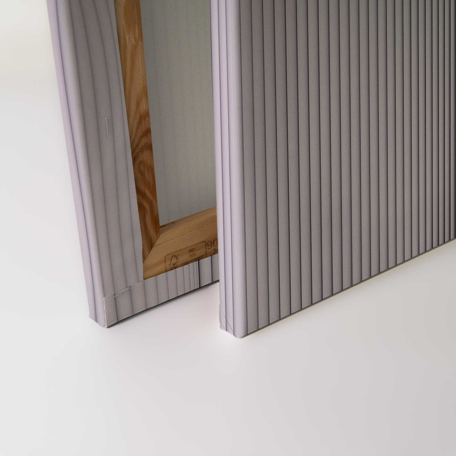 Magic Wall 1 - Streifen Leinwandbild 3D Illusion Effekt, Violett &amp; Weiß – 0,90 m x 0,60 m