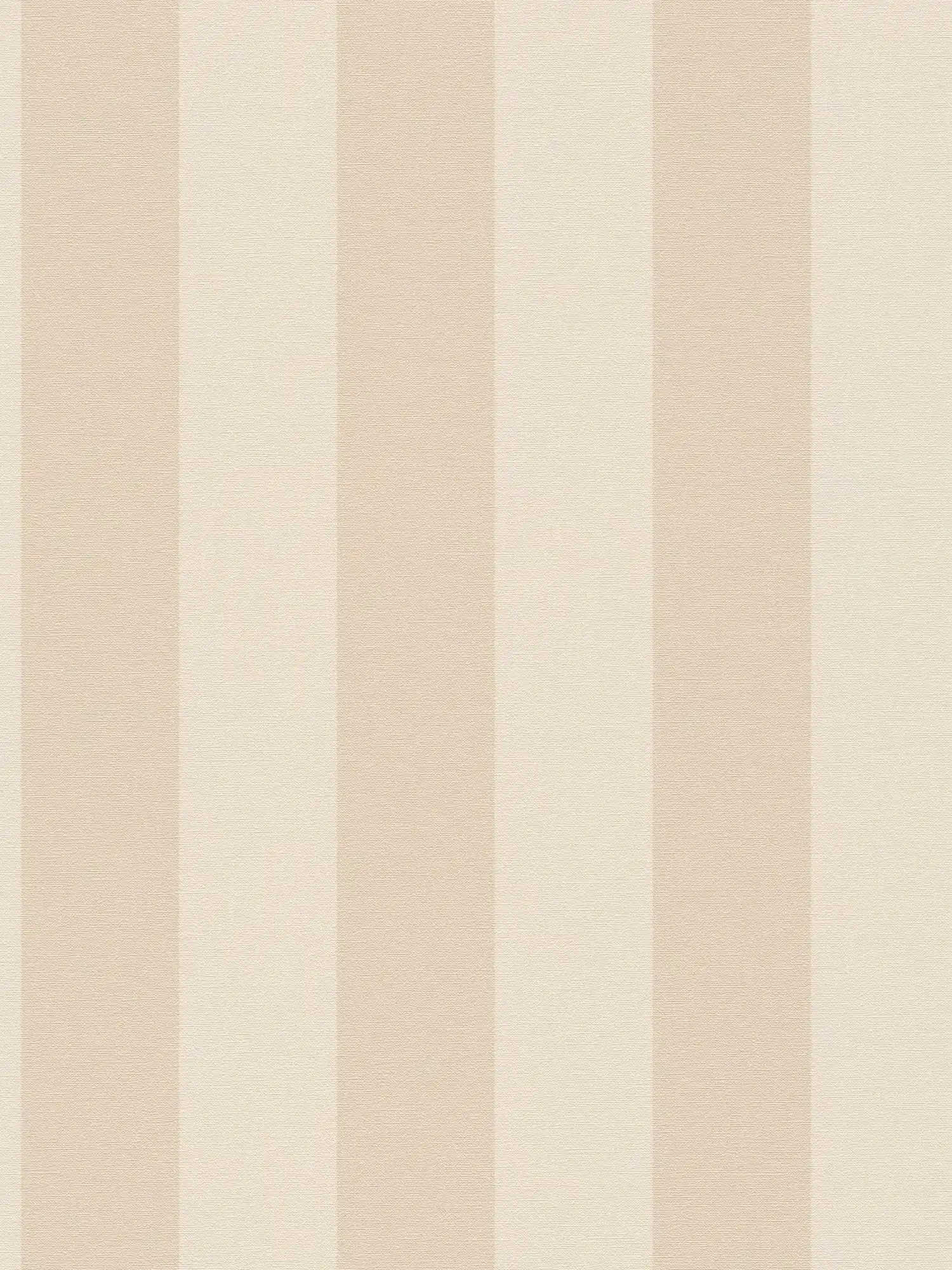 Vliestapete mit Streifen und Leinenoptik PVC-frei – Beige, Weiß