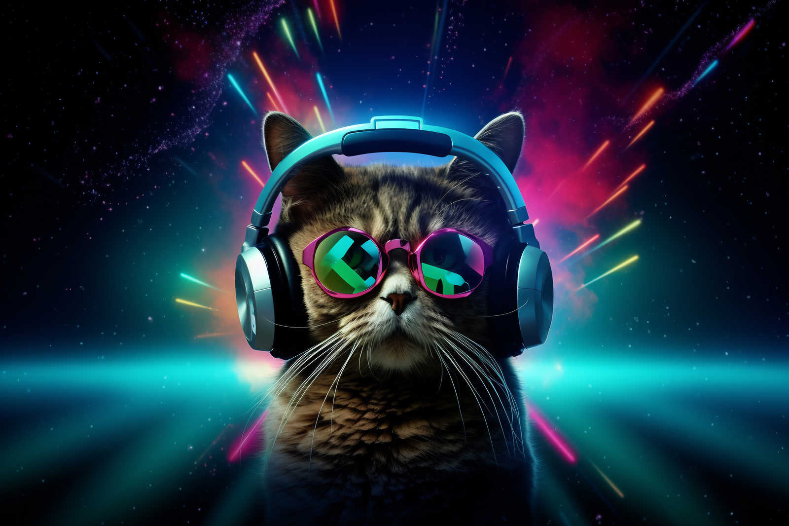             KI-Leinwandbild »Future Cat« – 90 cm x 60 cm
        