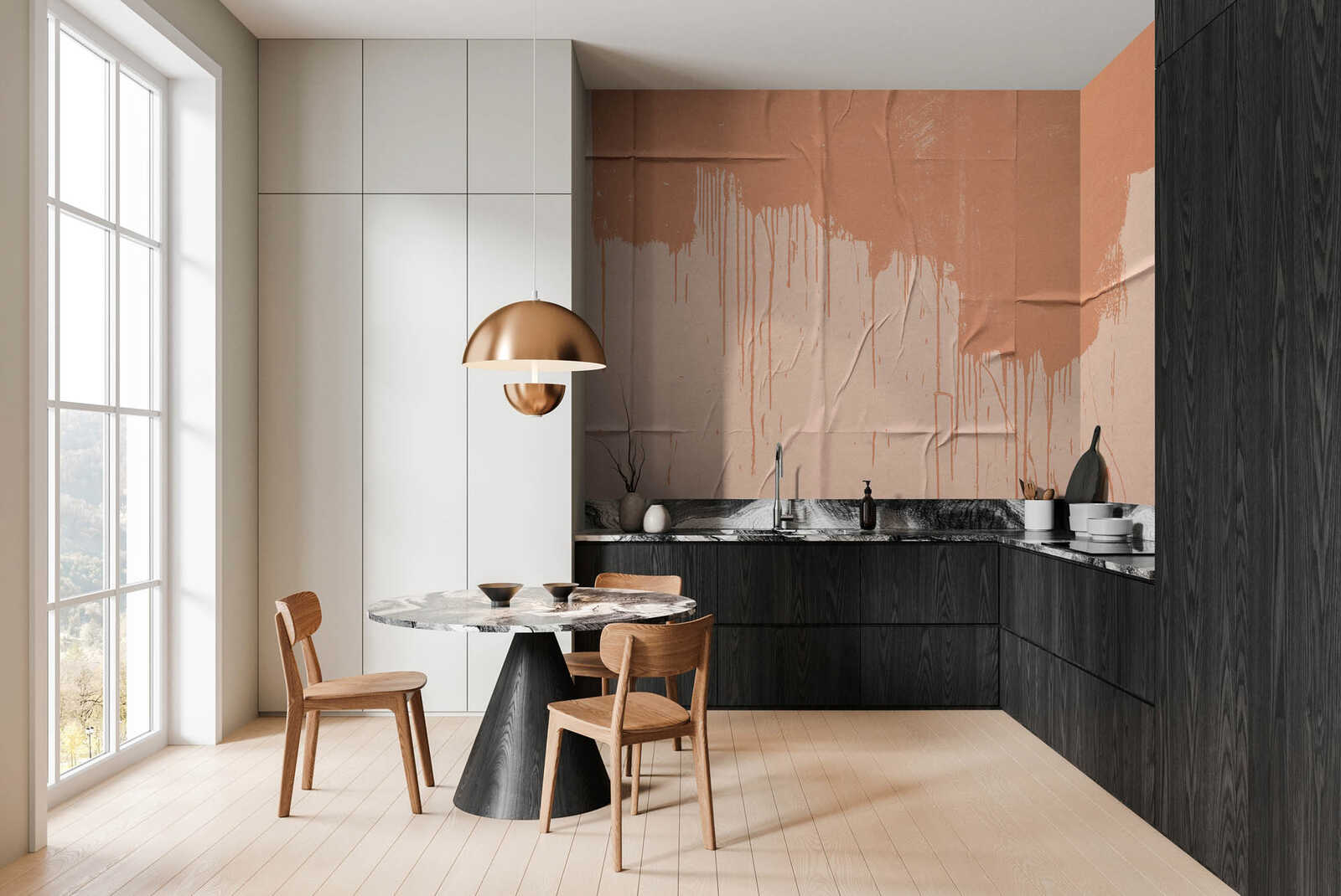 Drinnen, Innenarchitektur, Esszimmer, Esstisch, Fußboden