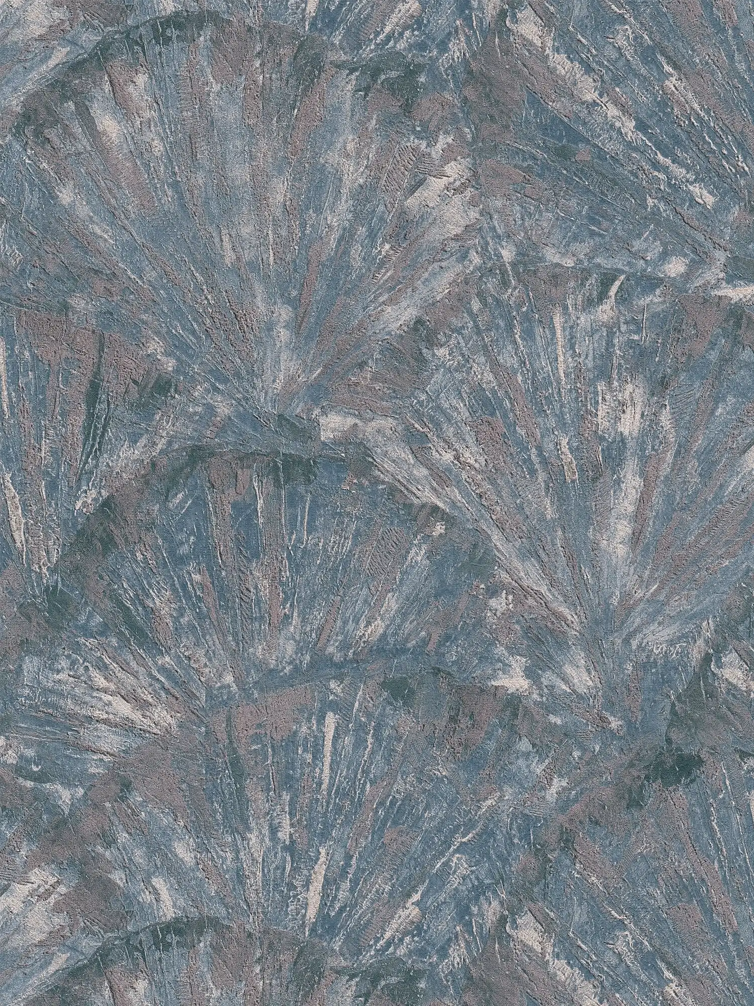         Vliestapete mit strukturierter Fächeroptik und ausdrucksstarkem Design – Blau, Grau, Metallic
    