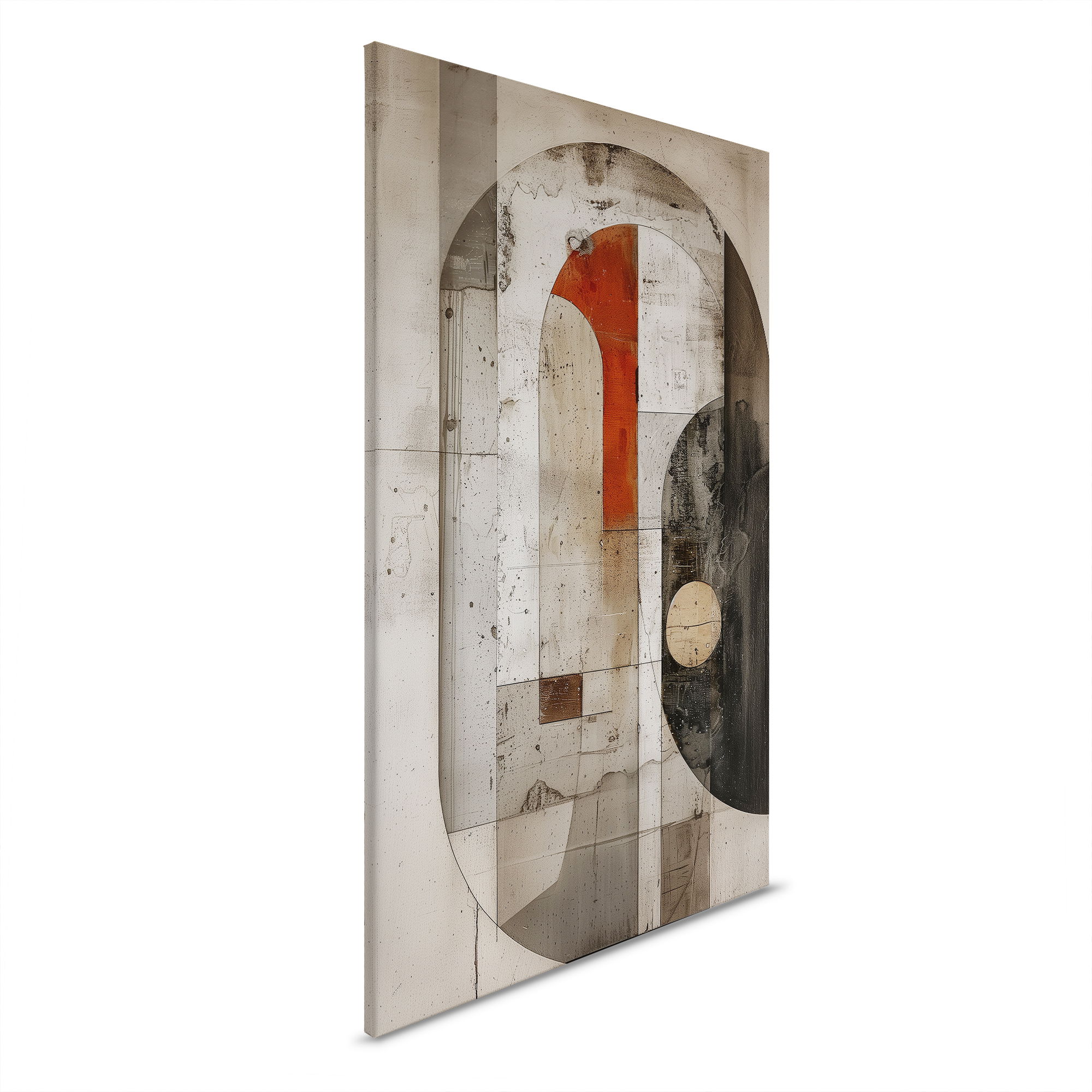         Leinwandbild Abstrakte Eleganz - Geometrisches Design in Erdtönen – 30 x 45 cm - Beige, Schwarz
    