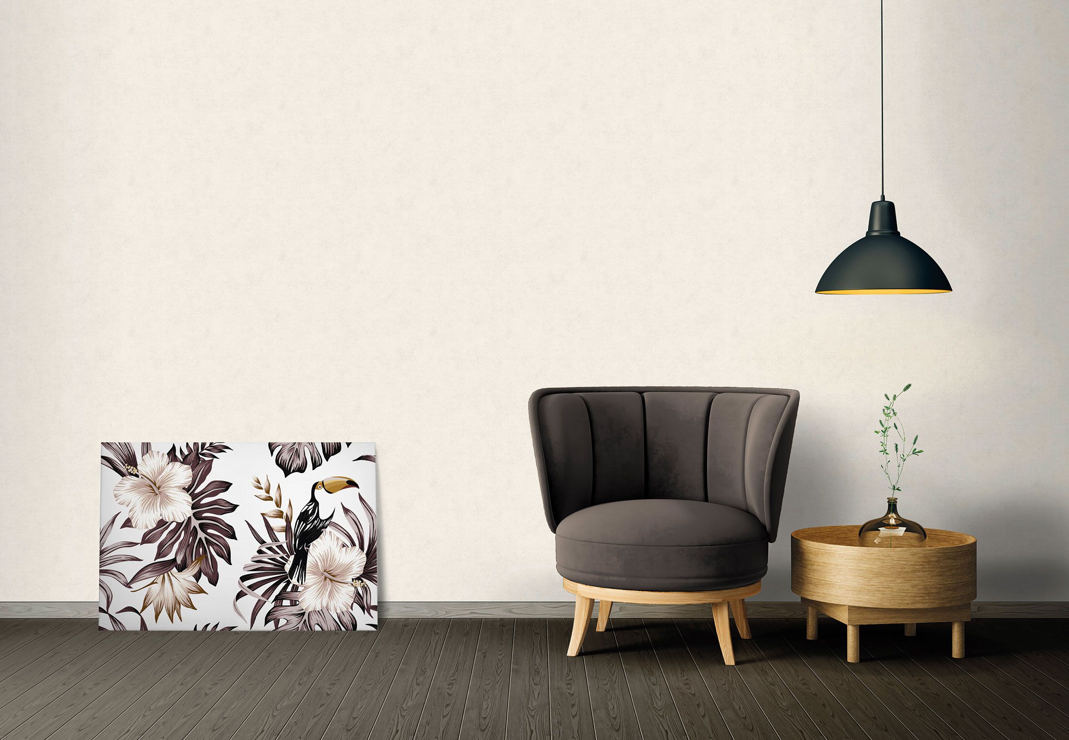 canvas picture next to a chair