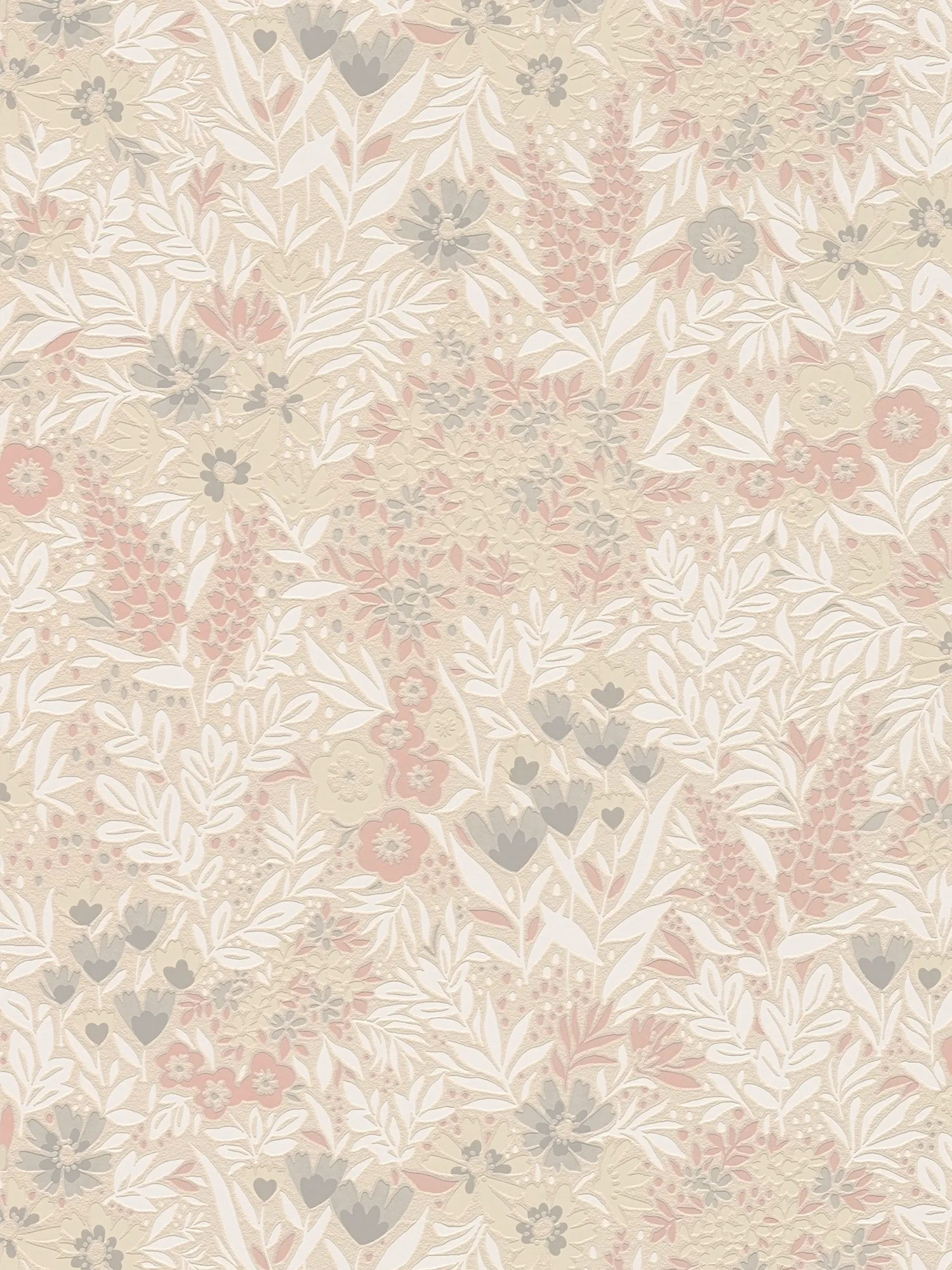 Non-woven wallpaper • soft floral pattern partially glossy