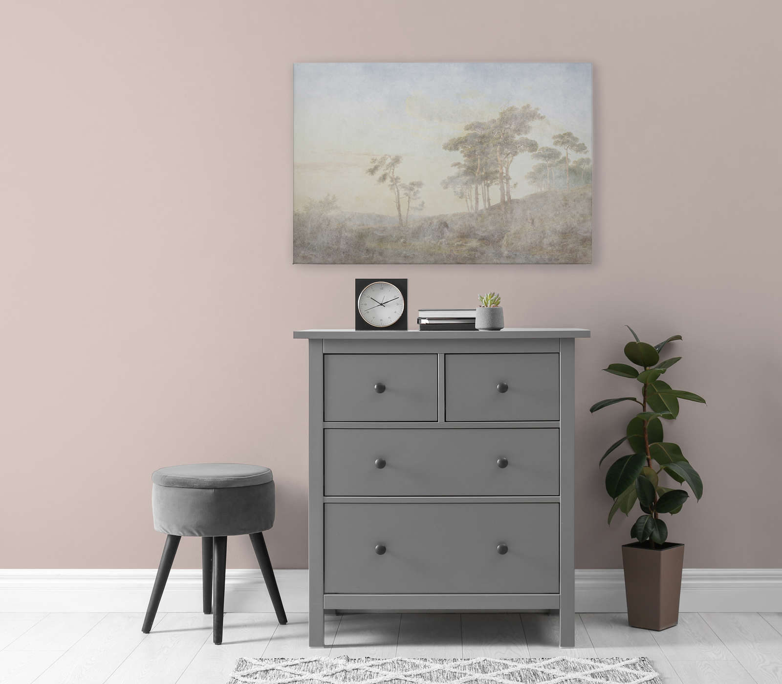             Romantic Grove 1 - Gemälde Leinwandbild verblasster Used Look – 0,90 m x 0,60 m
        