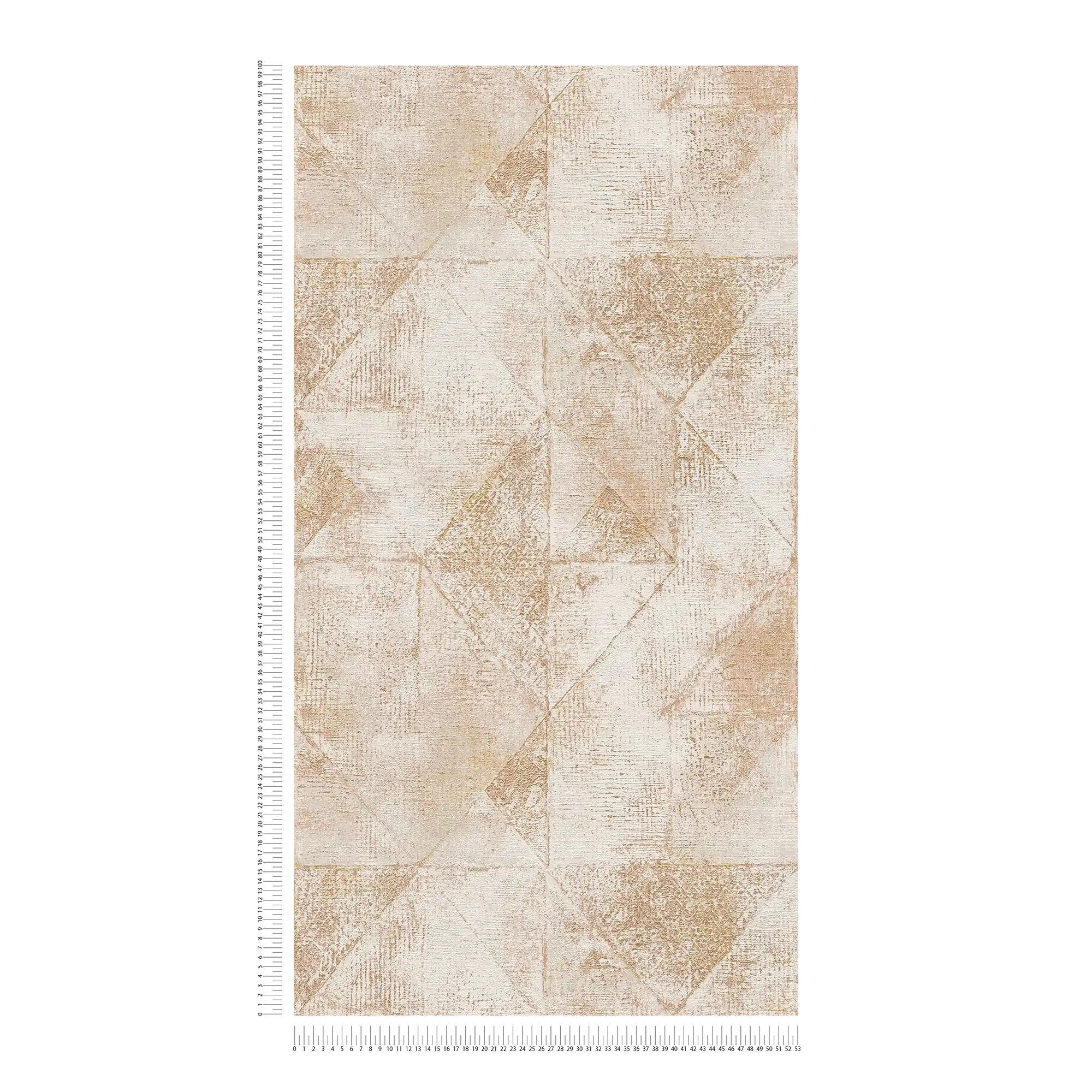             Metallic Grafik-Tapete mit Dreieck-Muster glänzend strukturiert – Gold, Grau
        