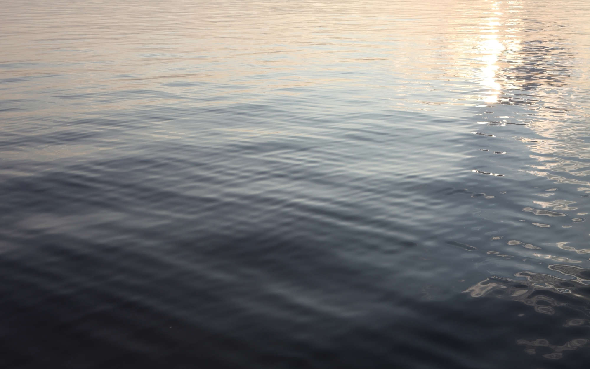 wasseroberfläche, see, wellen, reflexion, sonnenuntergang
