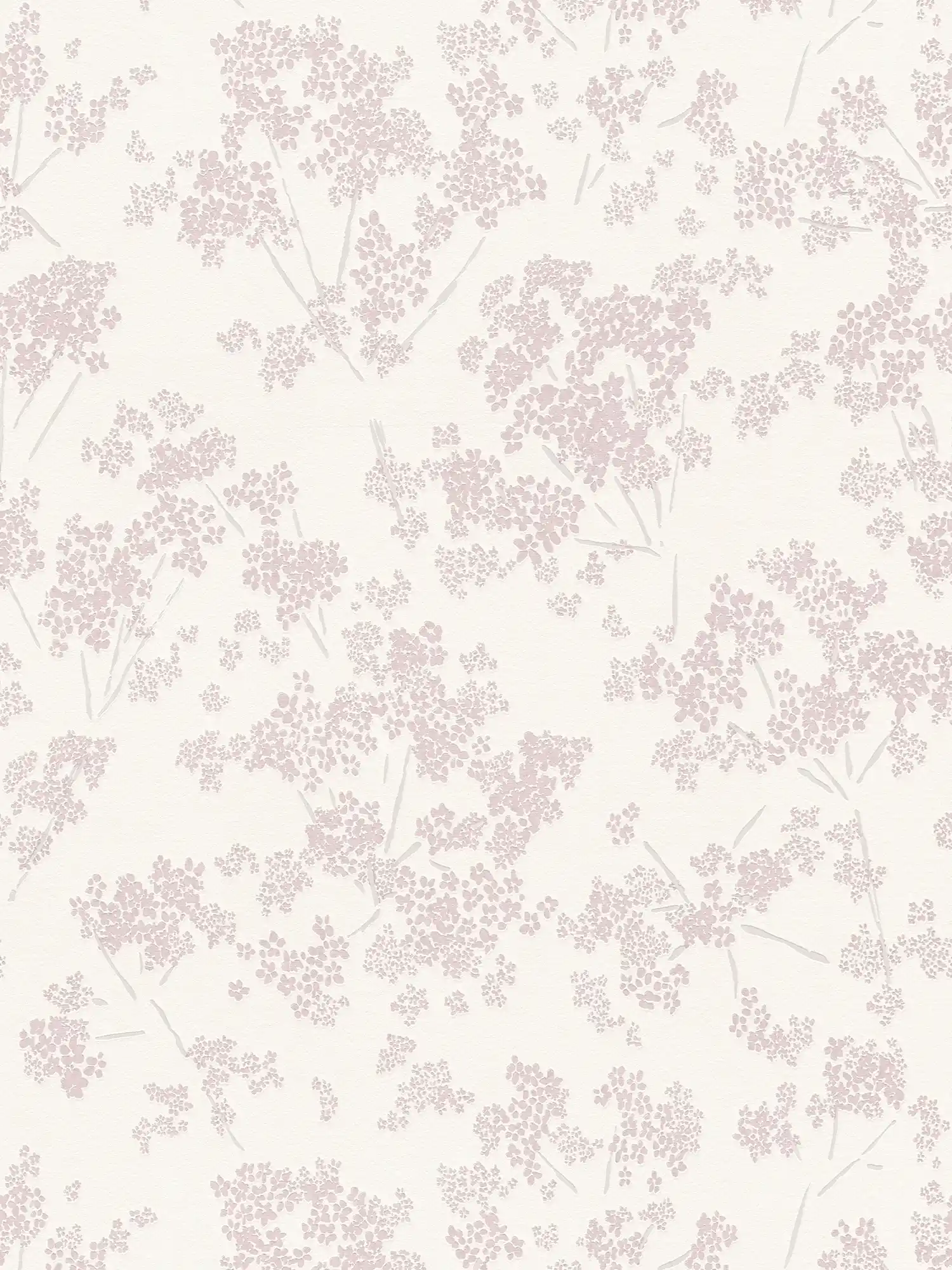         Floral non-woven wallpaper with a playful floral pattern - white, pink
    