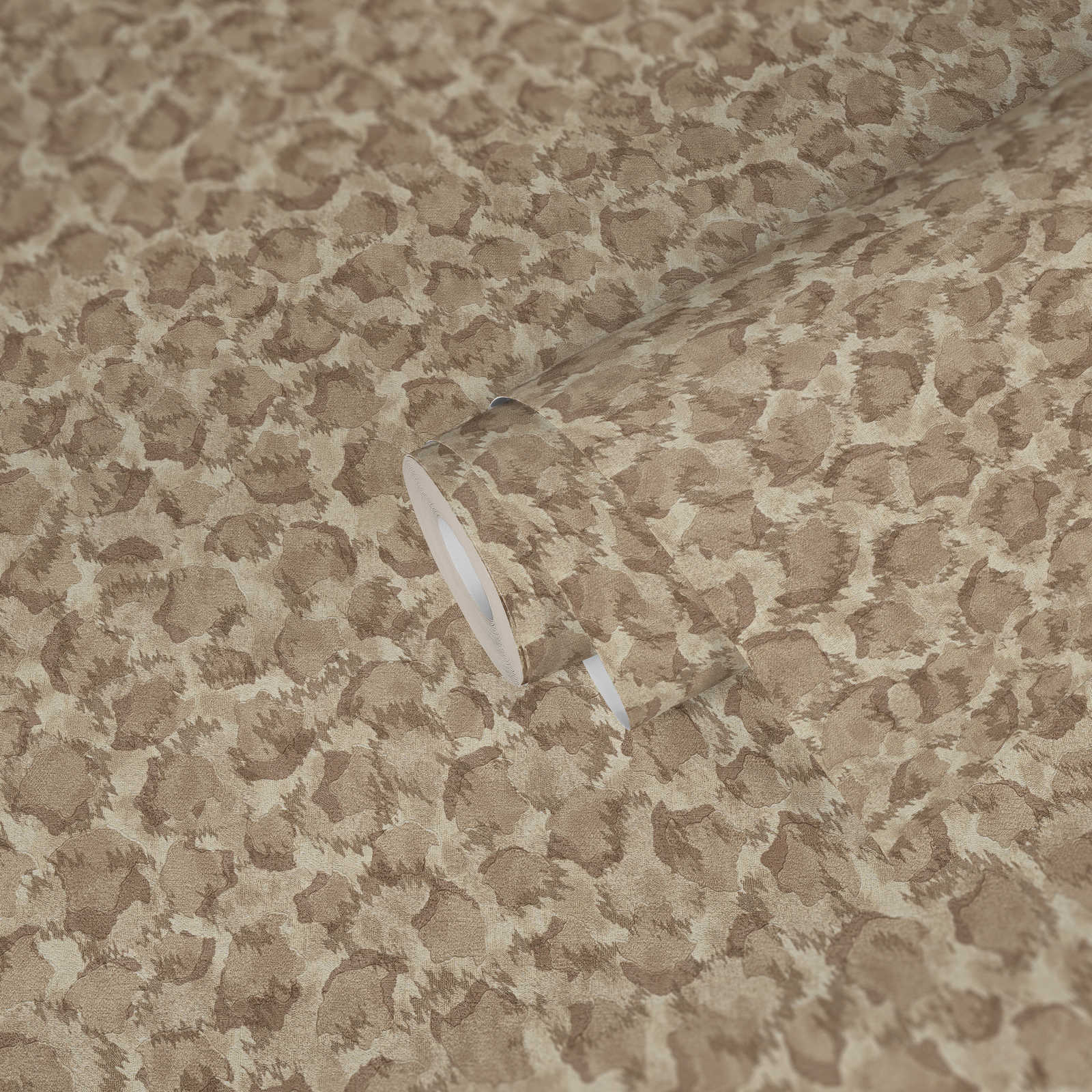             Vliestapete Tupfen in Erdtönen im Ethno Stil – Beige, Braun
        