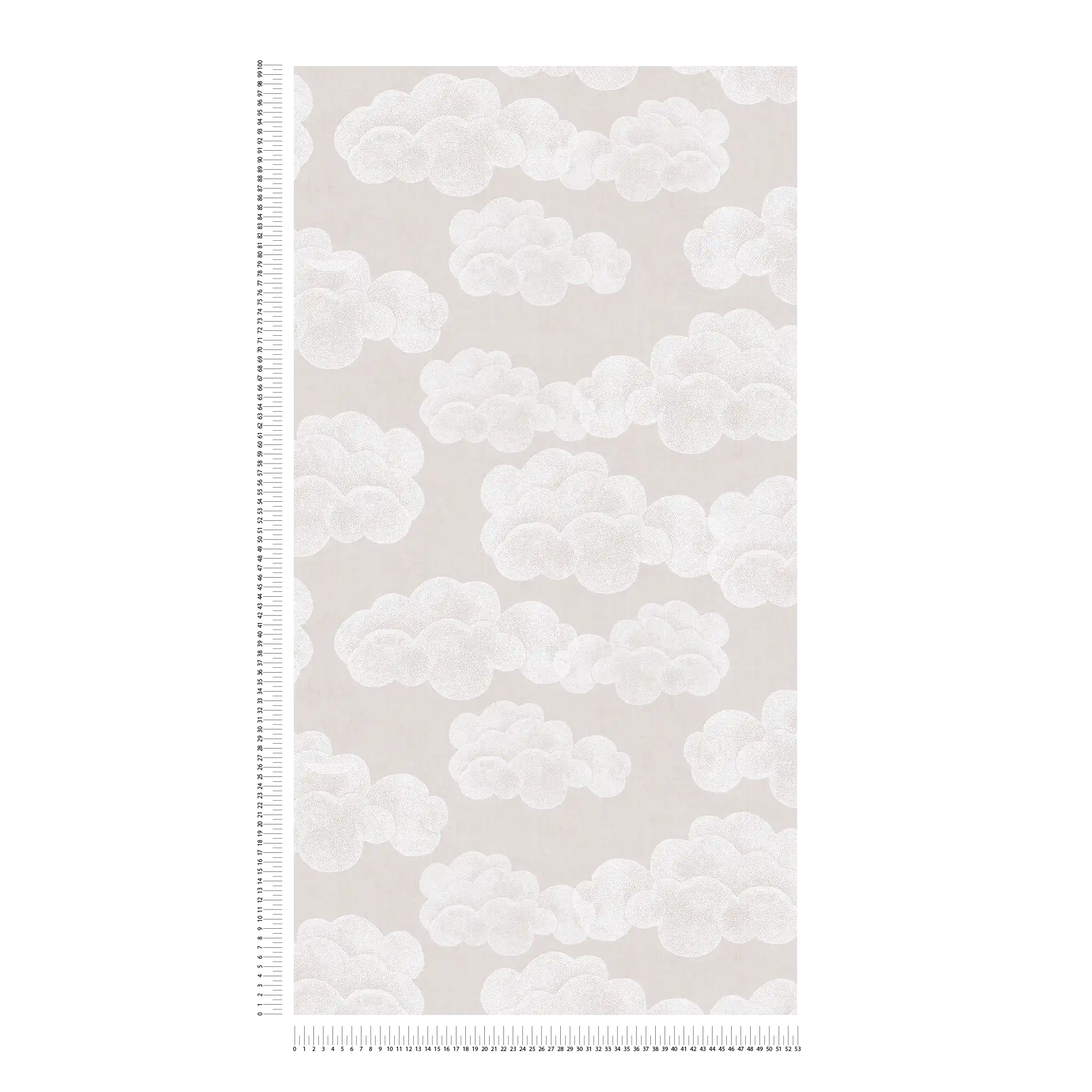             Kinderzimmer Vliestapete mit Wolkenmotiv – Ideal für eine entspannte und gemütliche Raumgestaltung – Beige, Braun, Weiß
        