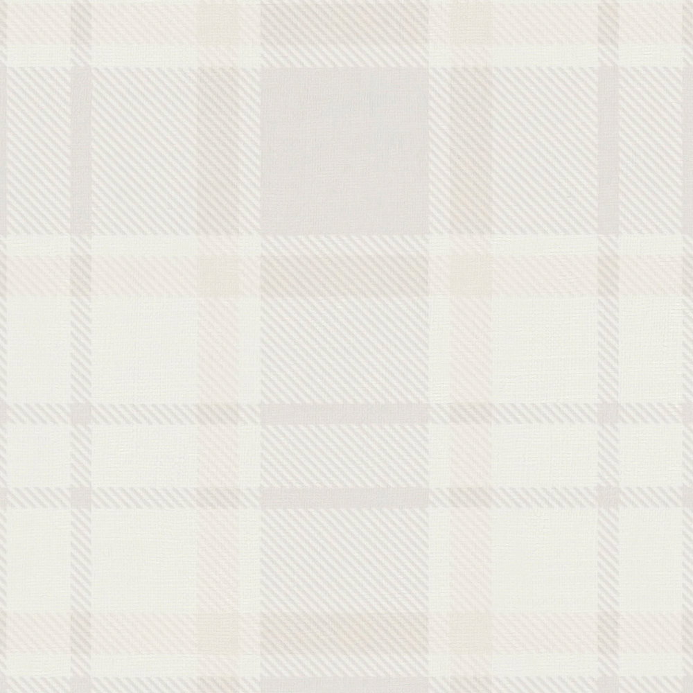             Karierte Landhaus Tapete in matt – Creme, Beige, Grau
        