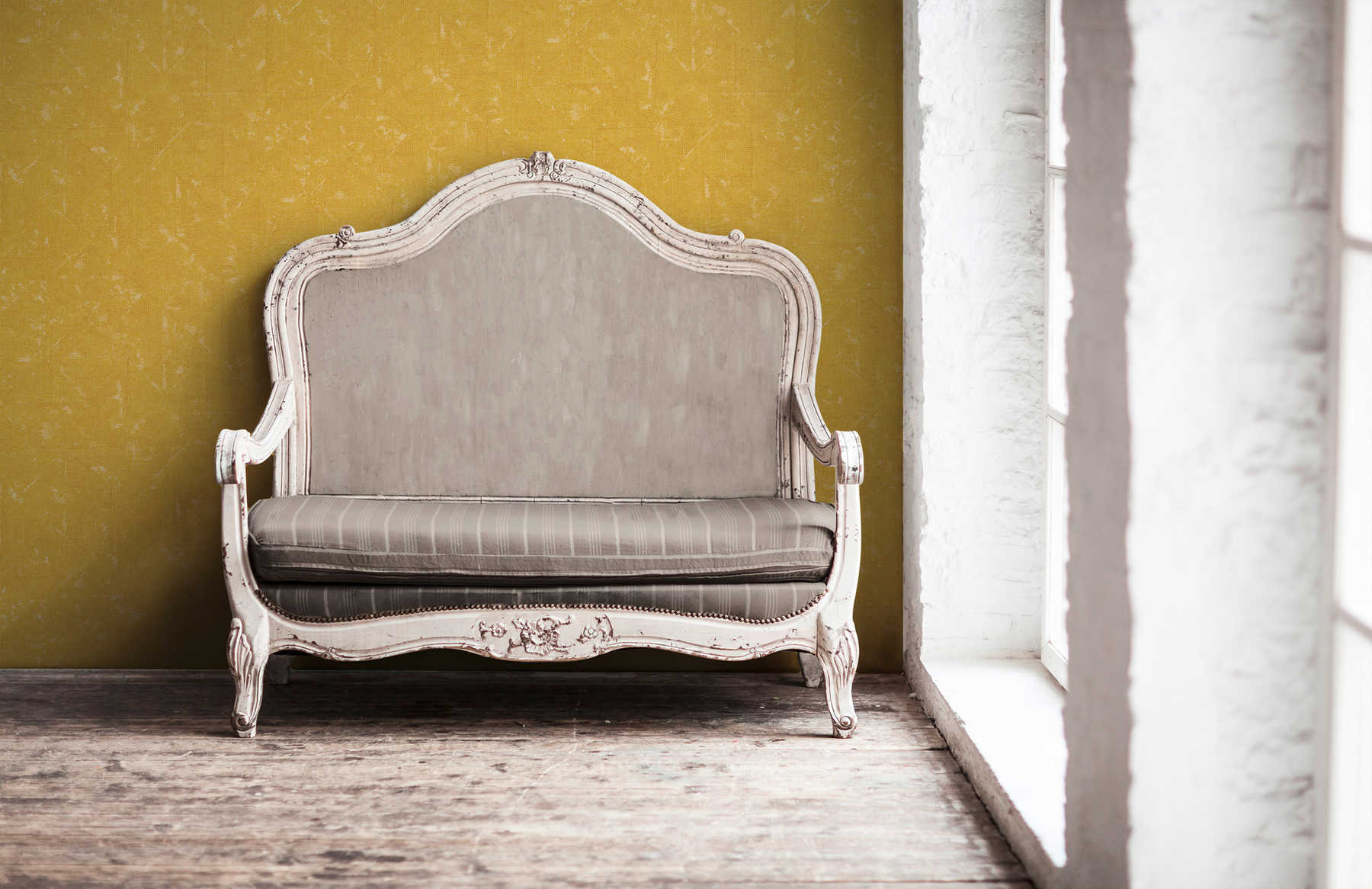             Tapete sommerlich Gelb, asymmetrisches Muster – Gelb
        