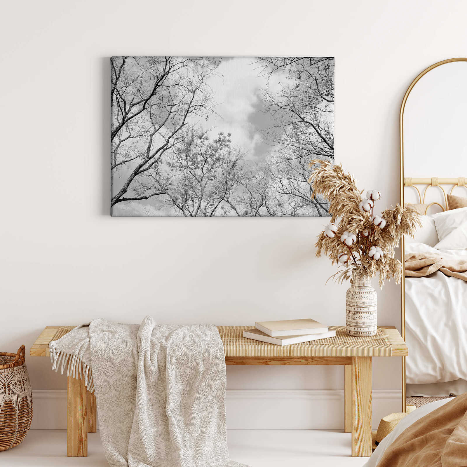             Schwarz-Weiß Leinwandbild Natur – 0,70 m x 0,50 m
        