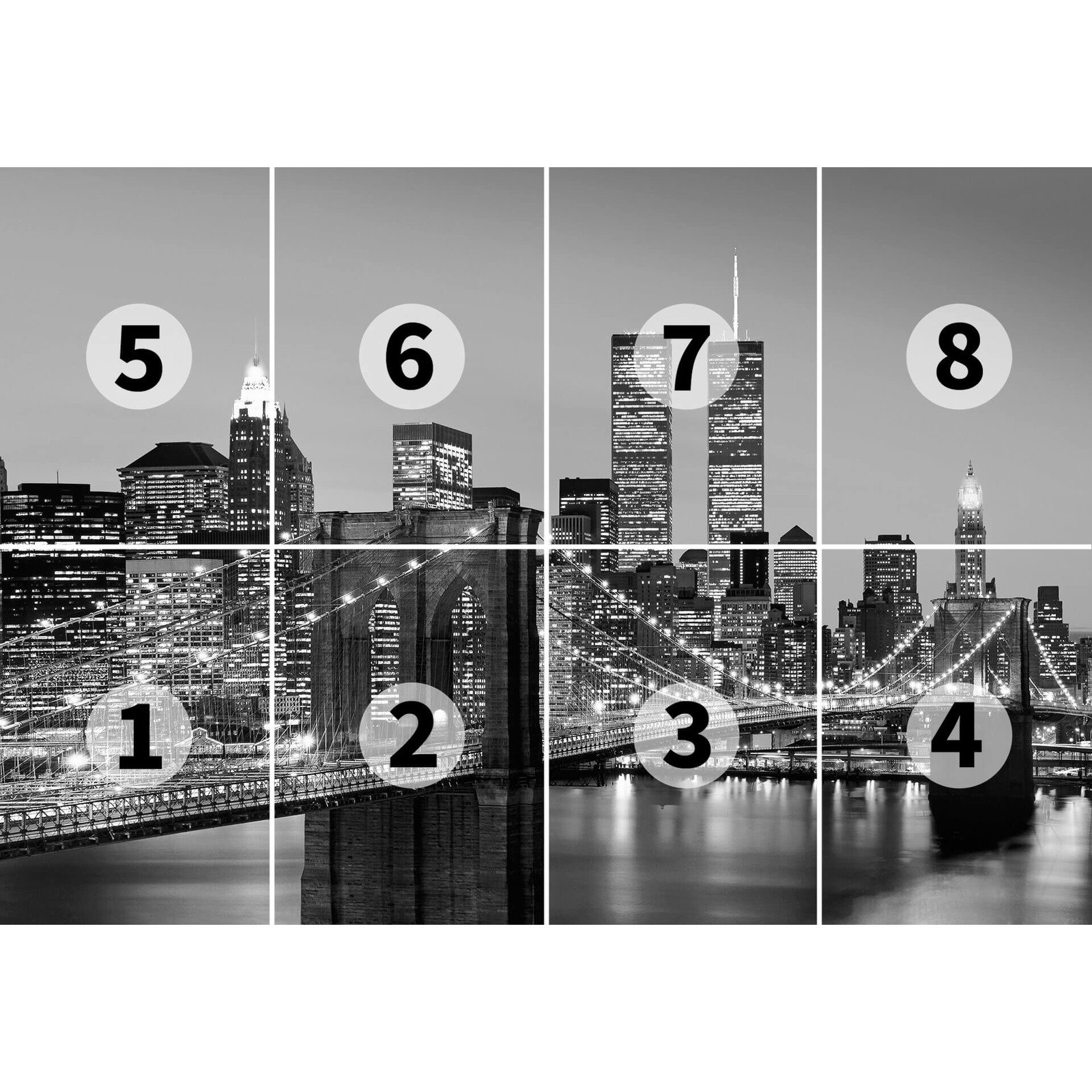             Black and white photo wallpaper retro Manhattan skyline
        