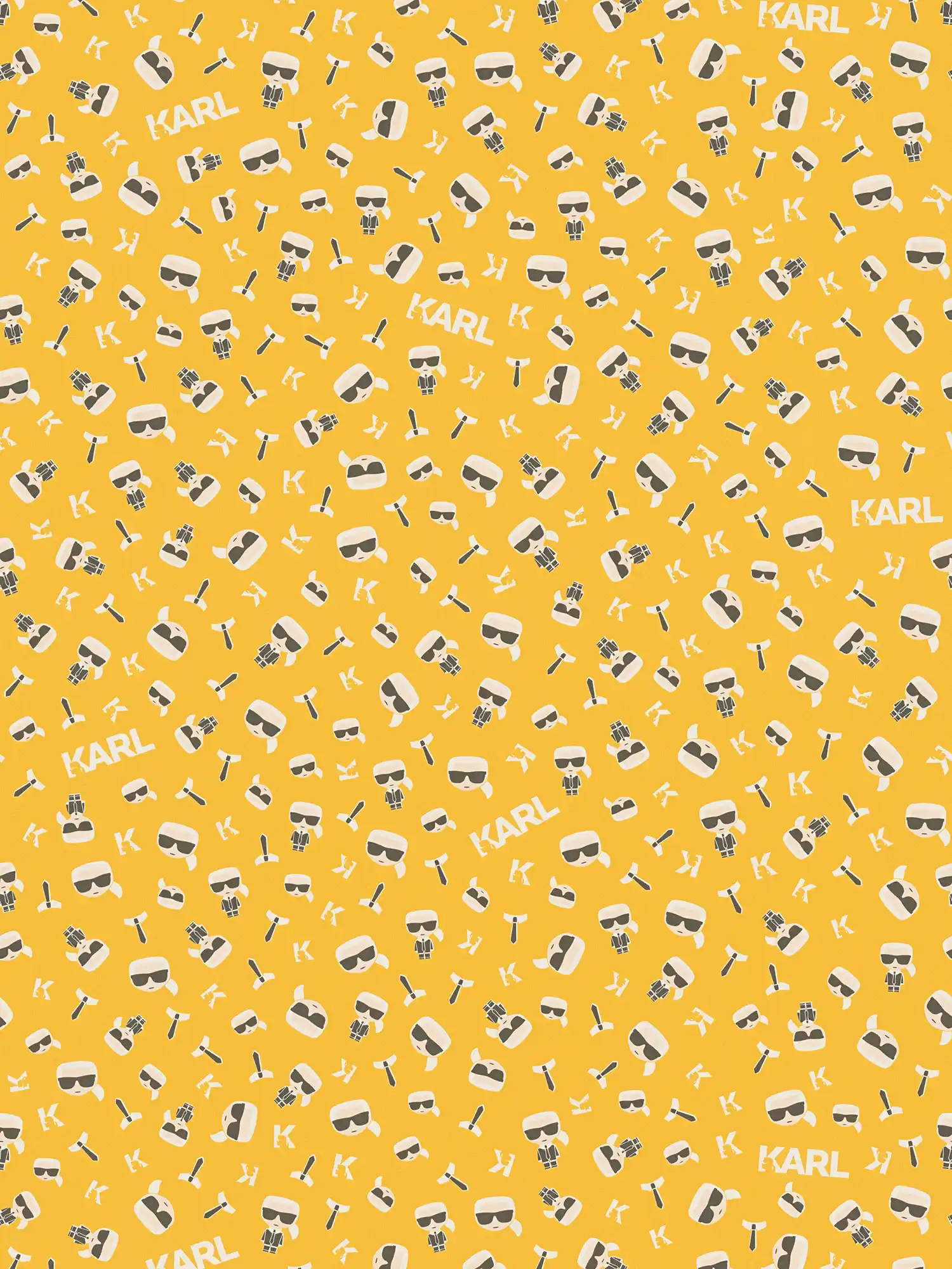         Non-woven wallpaper Karl LAGERFELD comic design - yellow
    