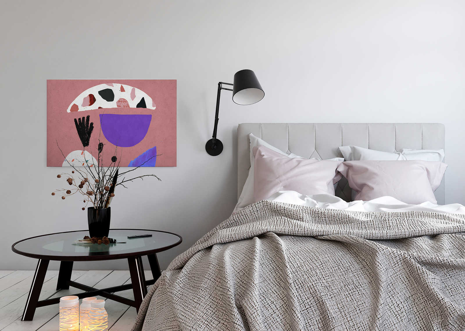             Terrazzo 5 - Leinwandbild in Löschpapier Struktur, Terrazzo Collage – 0,90 m x 0,60 m
        