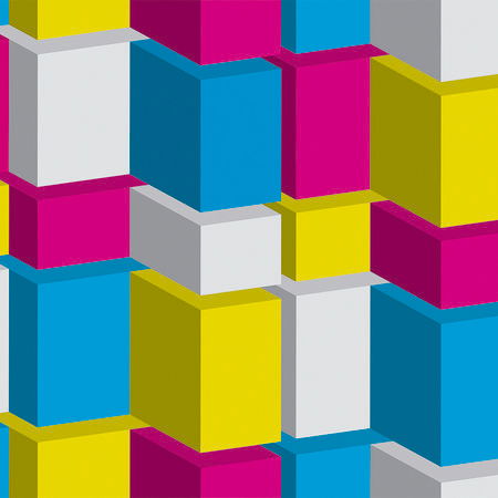         Farbenfrohe Fototapete – Boxen mit 3D-Effekt
    