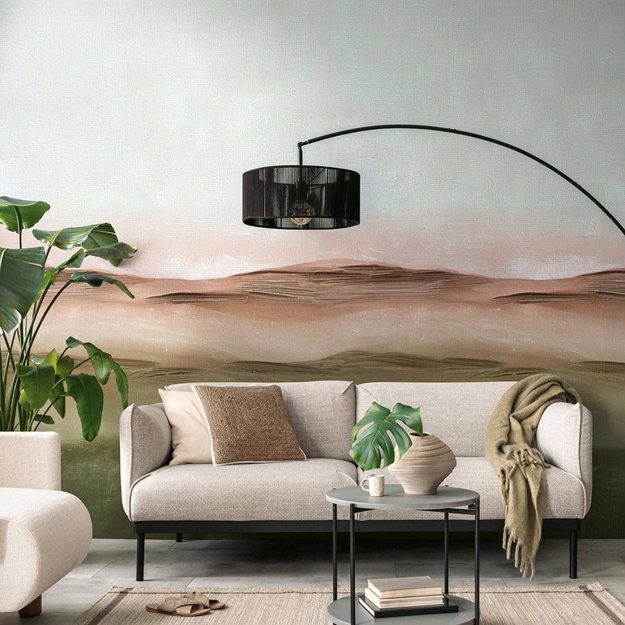 sofa, wohnzimmer, wandbild, lampe, pflanze