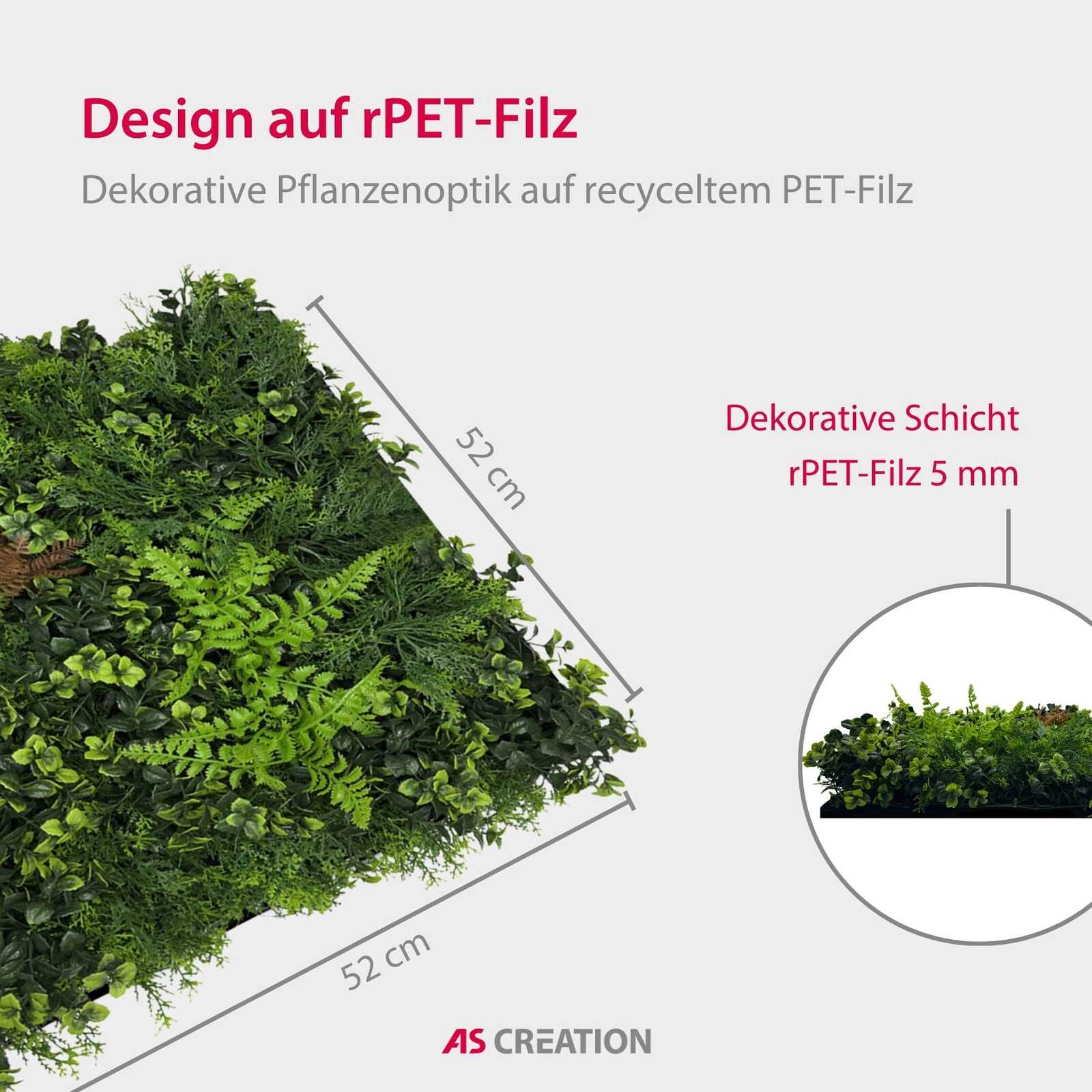 pflanzenmatte, kuitto, rPET-Filz, dekoration, grünpflanzen