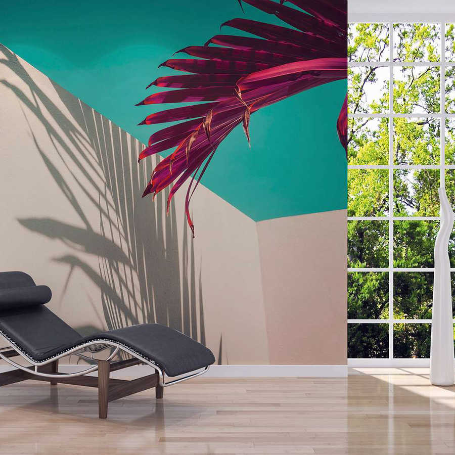 Lounge chair, Leder?, Wohndekoration, Wandmotiv, Pflanzen-Schatten