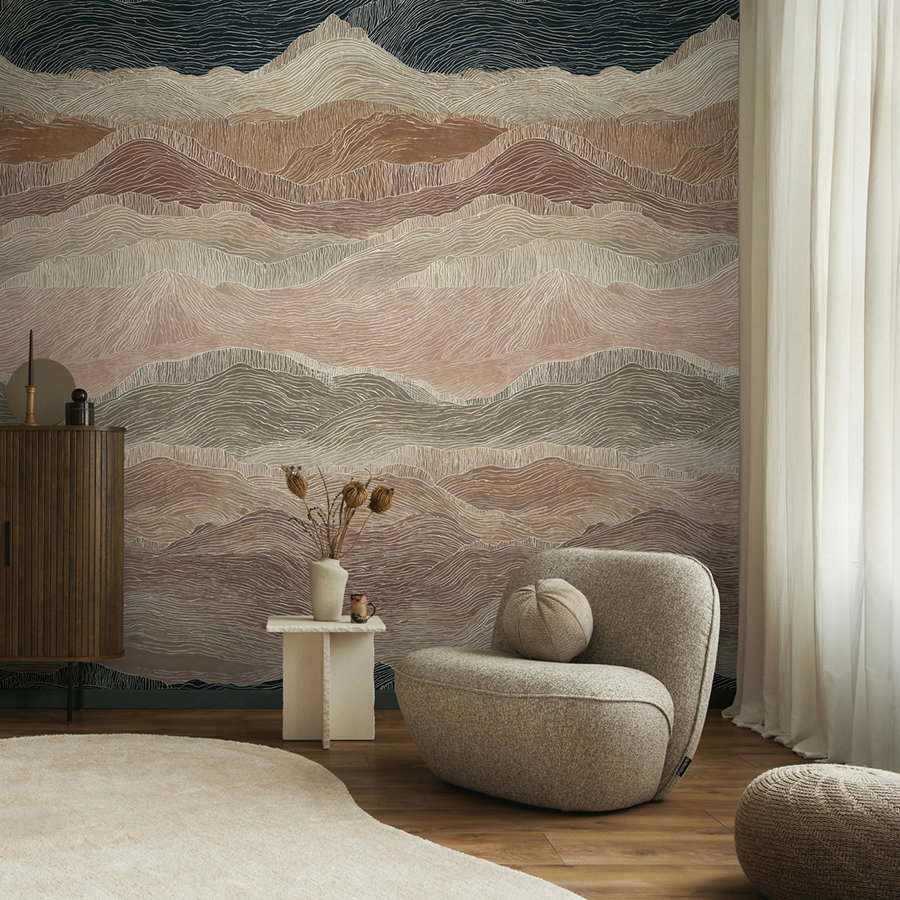 Wandtapete, Wandmotiv, Wandgestaltung, Sessel, Wohnzimmer