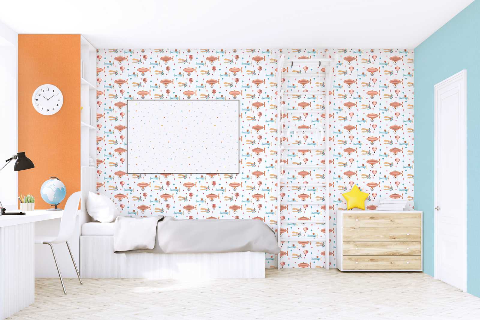             Glatte Tapete Kinderzimmer einfarbig – Orange
        