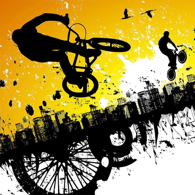 BMX, Stuntbike, Motorradstil, Hintergrundgrafik, Schwarz-Weiß-Kontrast