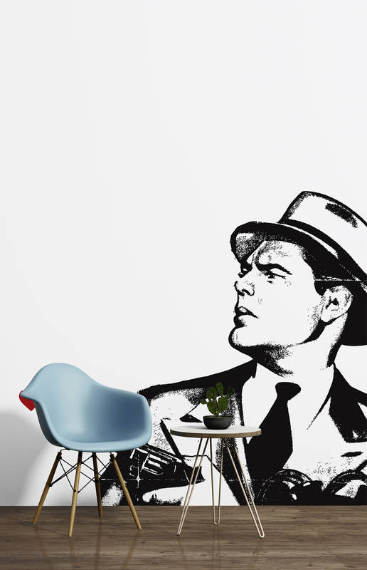 stuhl, sessel, stuhlfarbe-blau, möbel-set, wandkunst mural