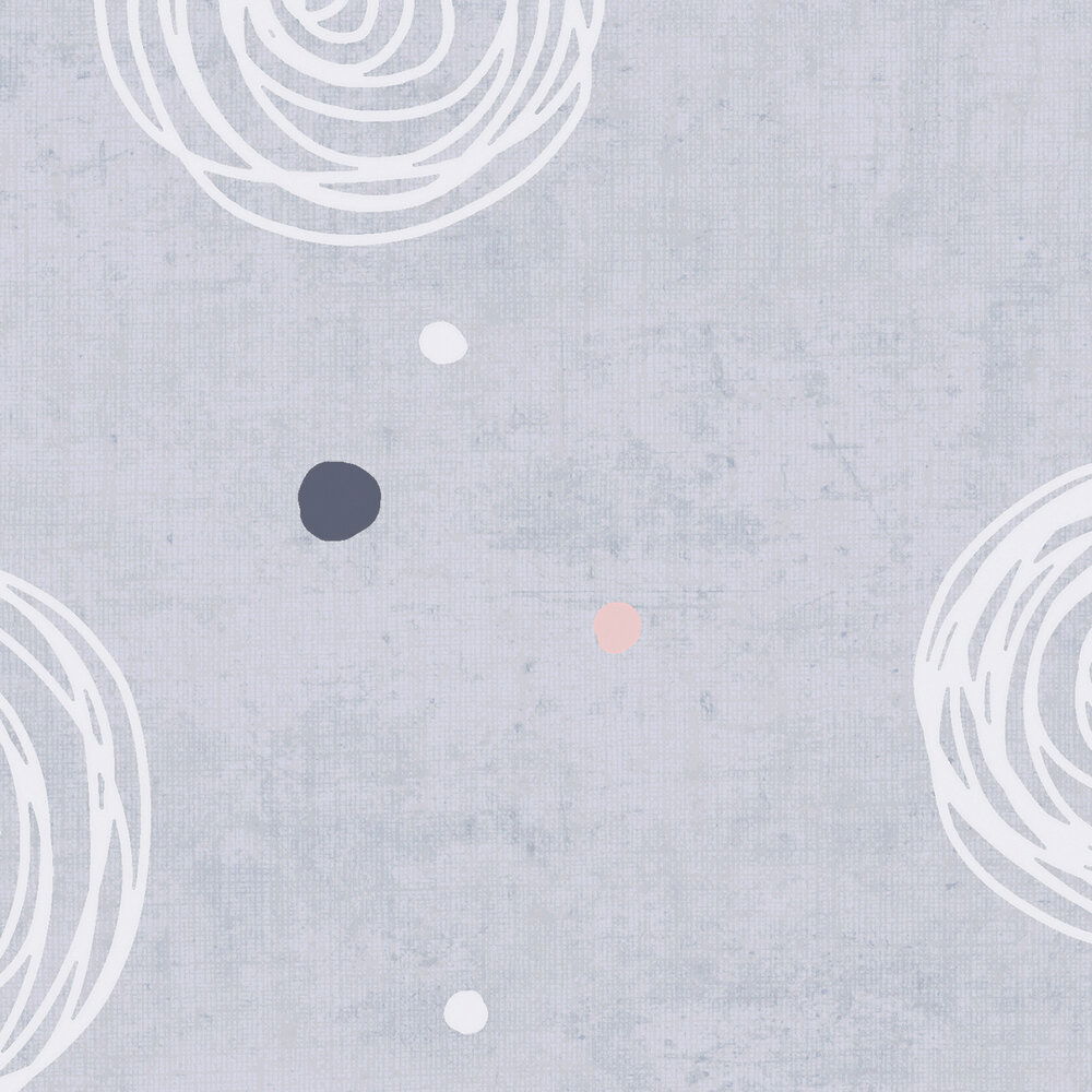             Vliestapete verspielte Kreise und Punkte – Moderne Akzente für fröhliche Kinderzimmer – Grau, Rosa, Weiß
        