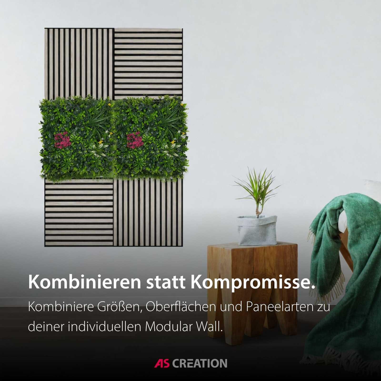 wandpanel, pflanzenwand, modulwand, grünpflanzen, holzstruktur