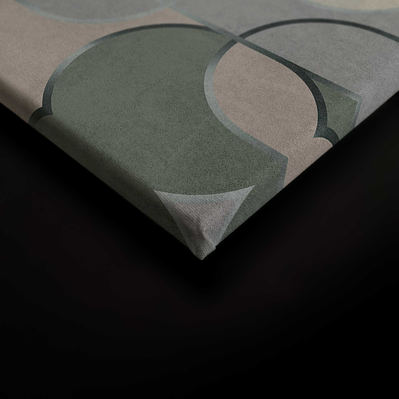             Ritz 2 - Leinwandbild Retro Stil, Grau & Grün mit Metallic Details – 0,90 m x 0,60 m
        