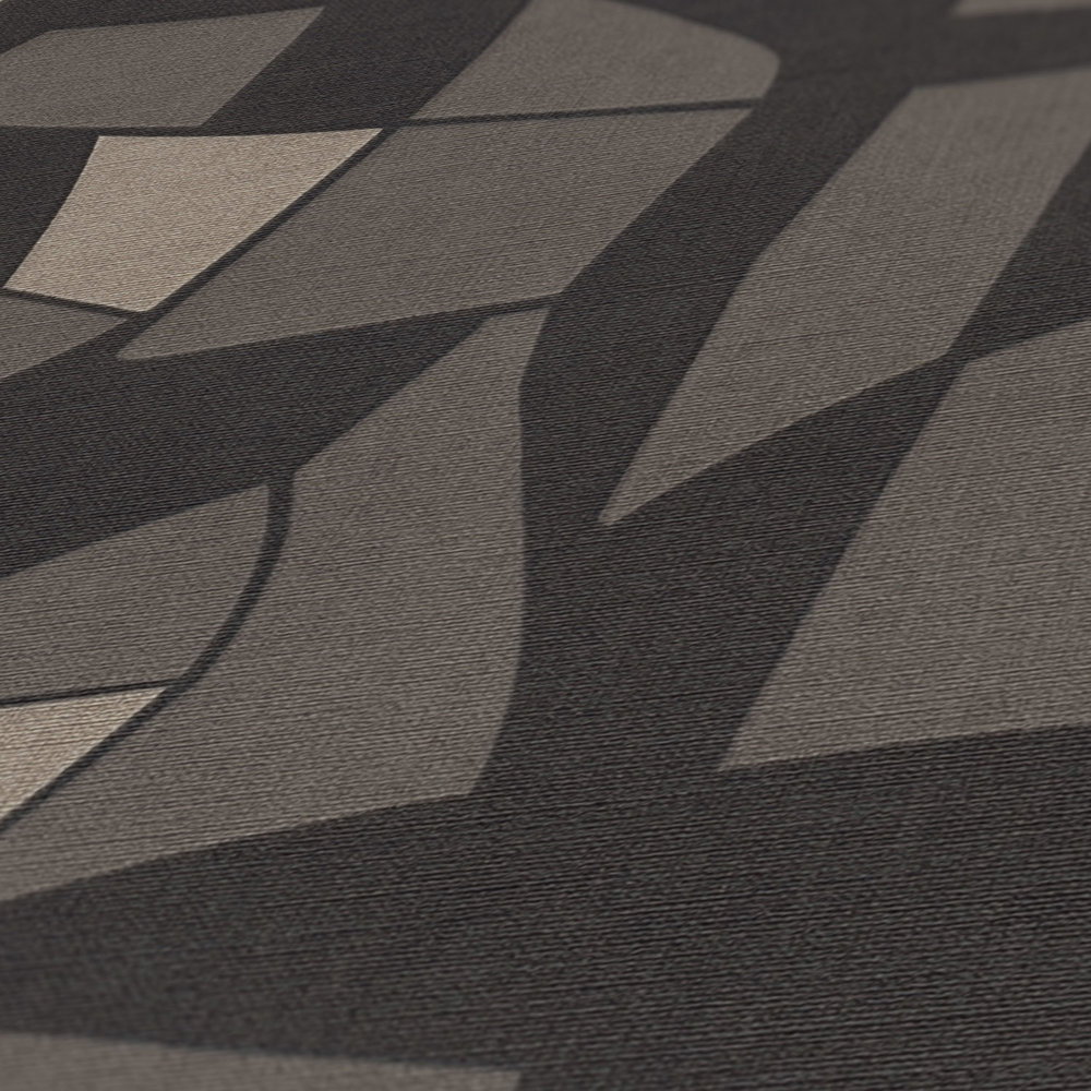 Vliestapete in geometrischen Stil – Schwarz