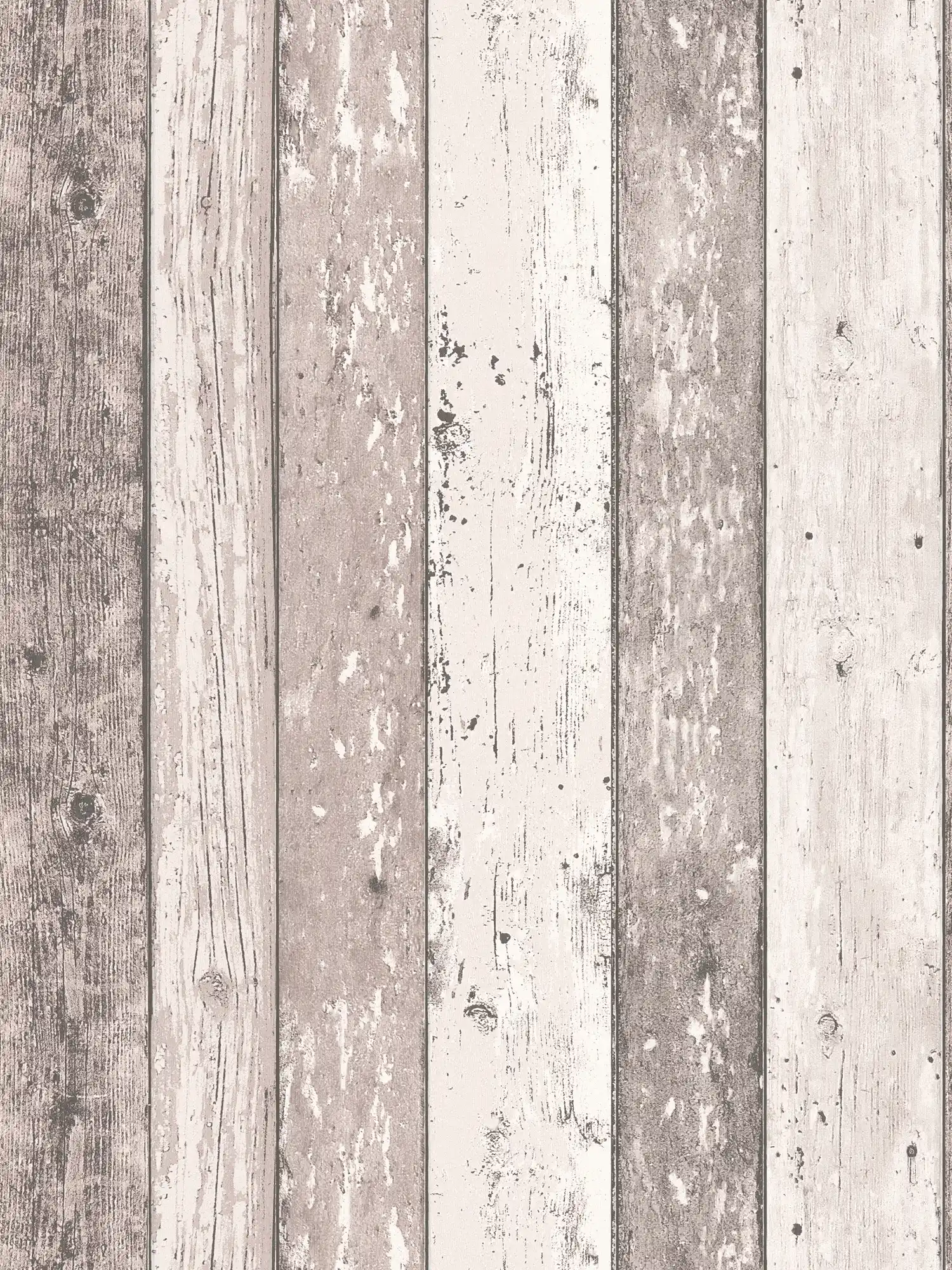 Plankbehang met houtoptiek in used look - bruin, crème