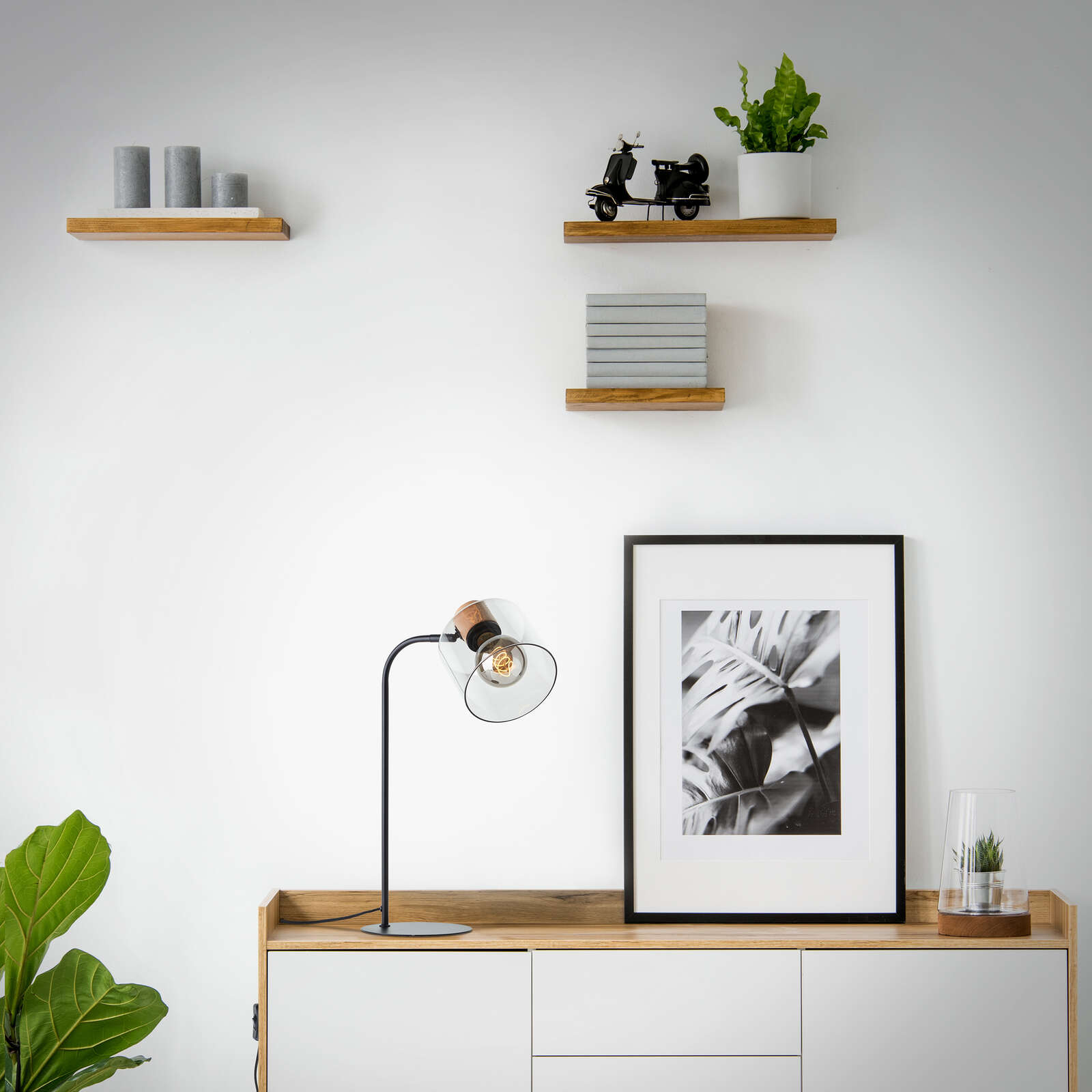             Tischleuchte aus Glas - Tim 2 – Braun
        