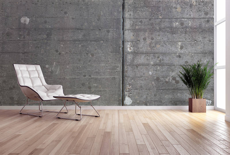             Industrial Design Fototapete – Vliestapete in 3D Optik mit Betonplatten Look – Grau, Schwarz
        