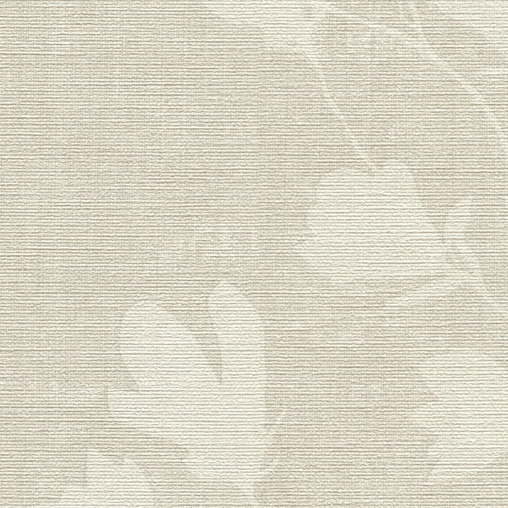 Beige Tapete mit natürlichem Blättermuster