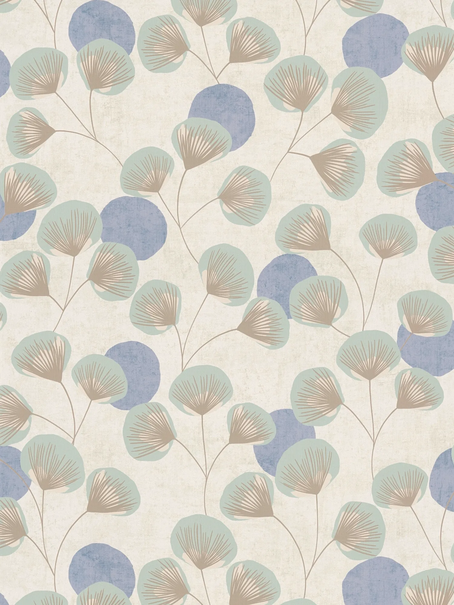 papier peint en papier peint intissés fleurs noble mat et légèrement structuré - bleu, gris
