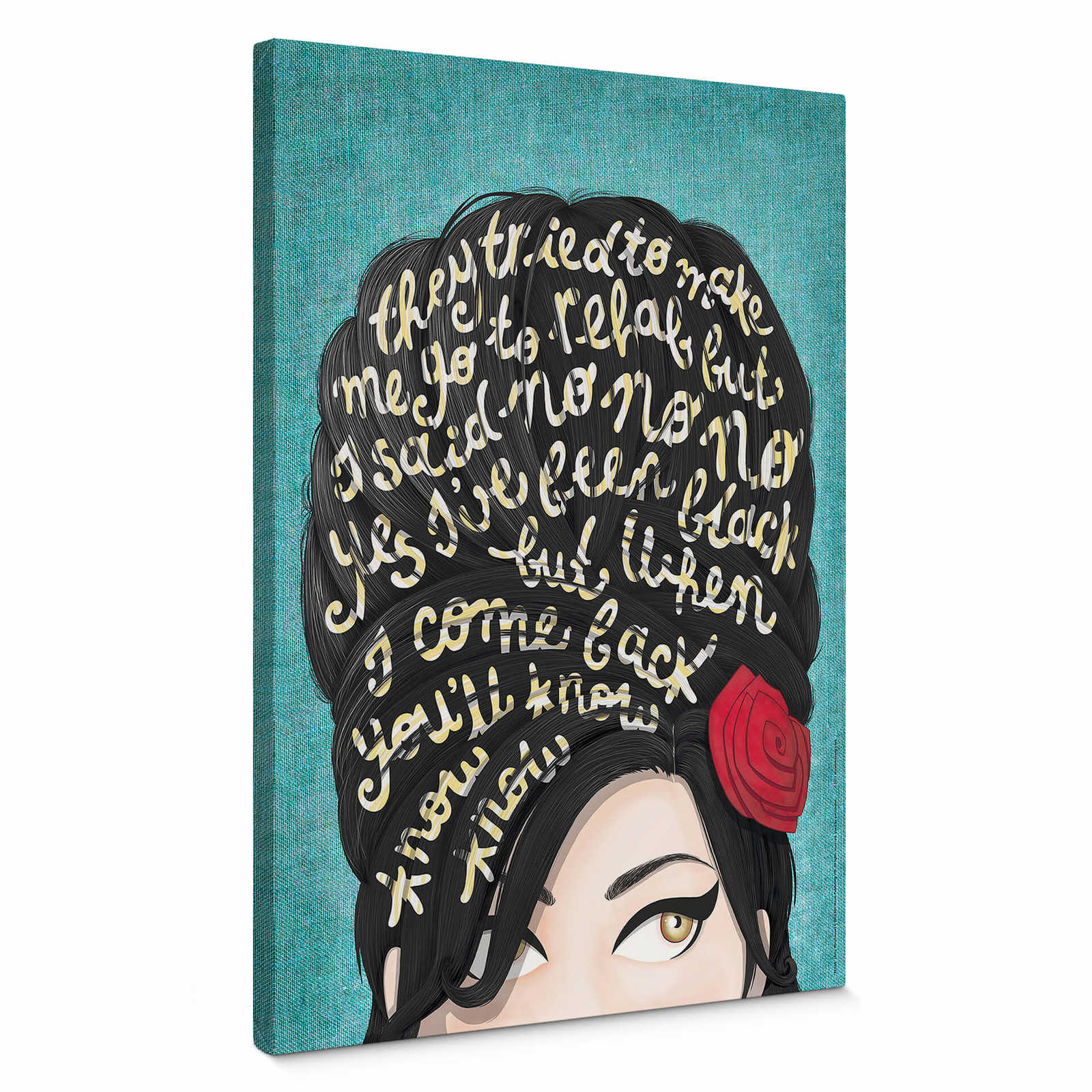         Tohmé Leinwandbild Amy Winehouse mit Spruch – 0,50 m x 0,70 m
    