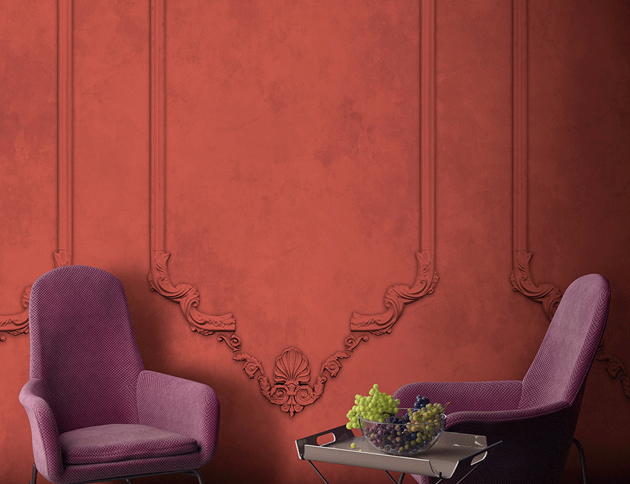 Red Photowallpaper Retro style