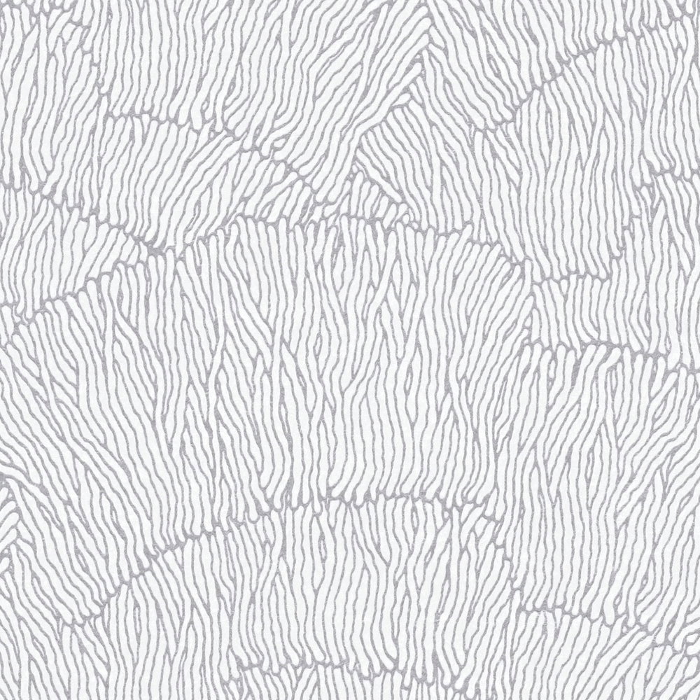             Vliestapete mit abstrakten Muster – Silber, Weiß, Metallic
        