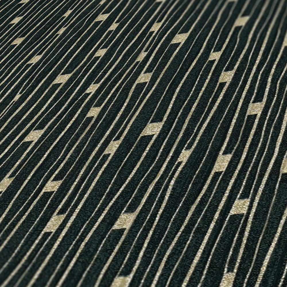             Tapete 50er Jahre Retro Design – Schwarz, Metallic
        