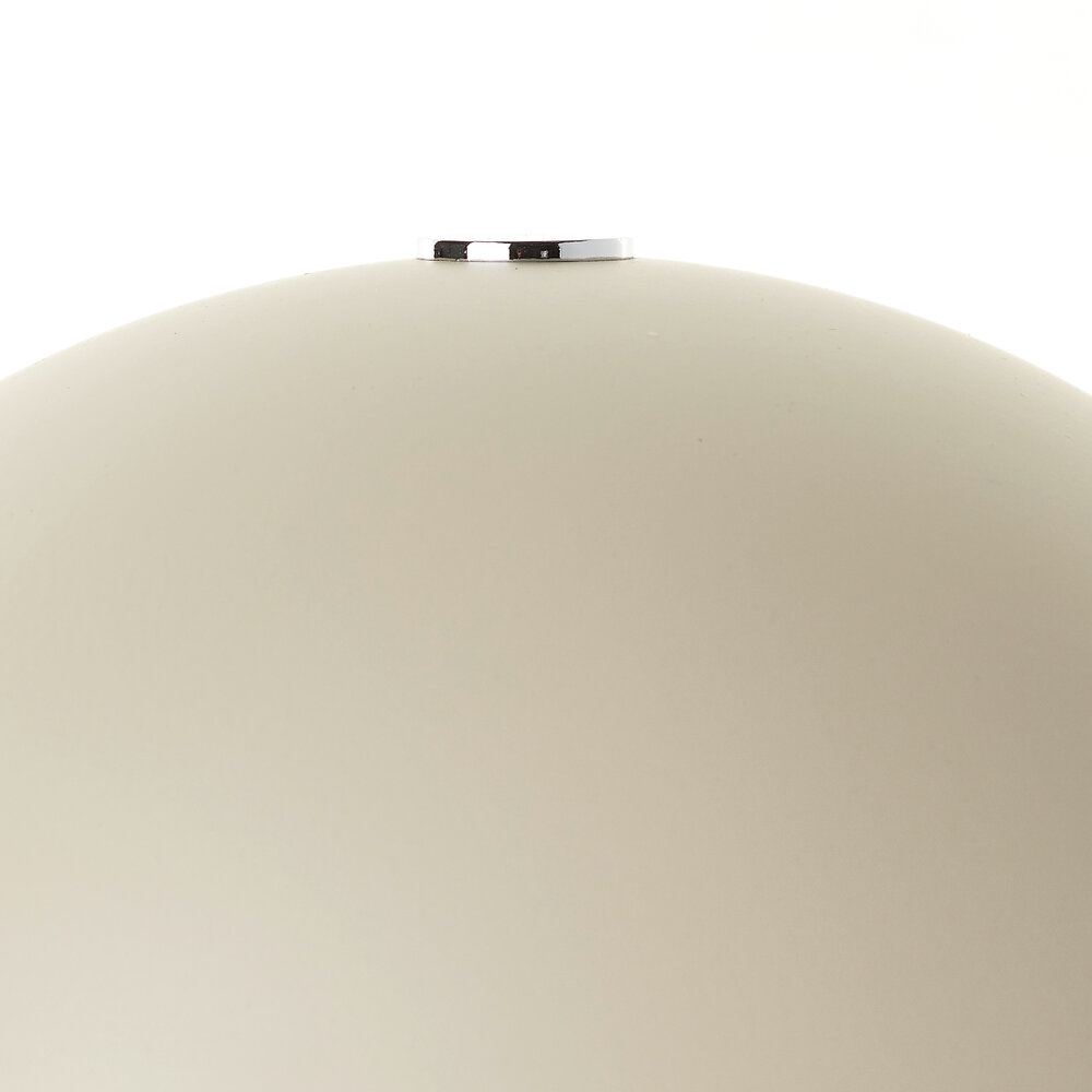 Tischleuchte mit Halbkugel-Schirm - Elegantes Design mit Chromdetails 20,3cm Durchm. x 35,5cm Höhe – Beige, Silber