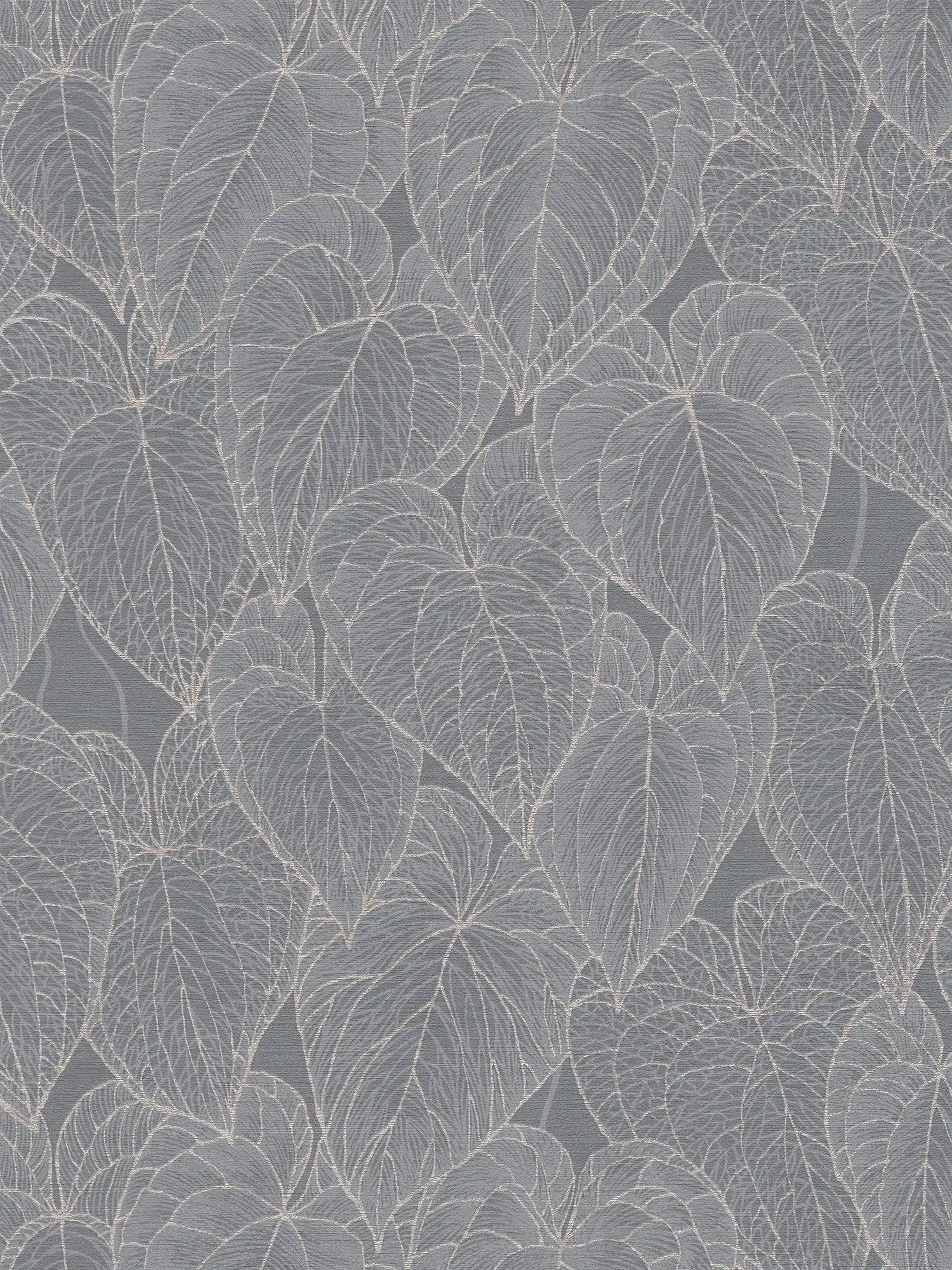 Daniel Hechter Moderne Vliestapete mit floralem Muster und metallischen Akzenten – Grau, Silber, Metallic