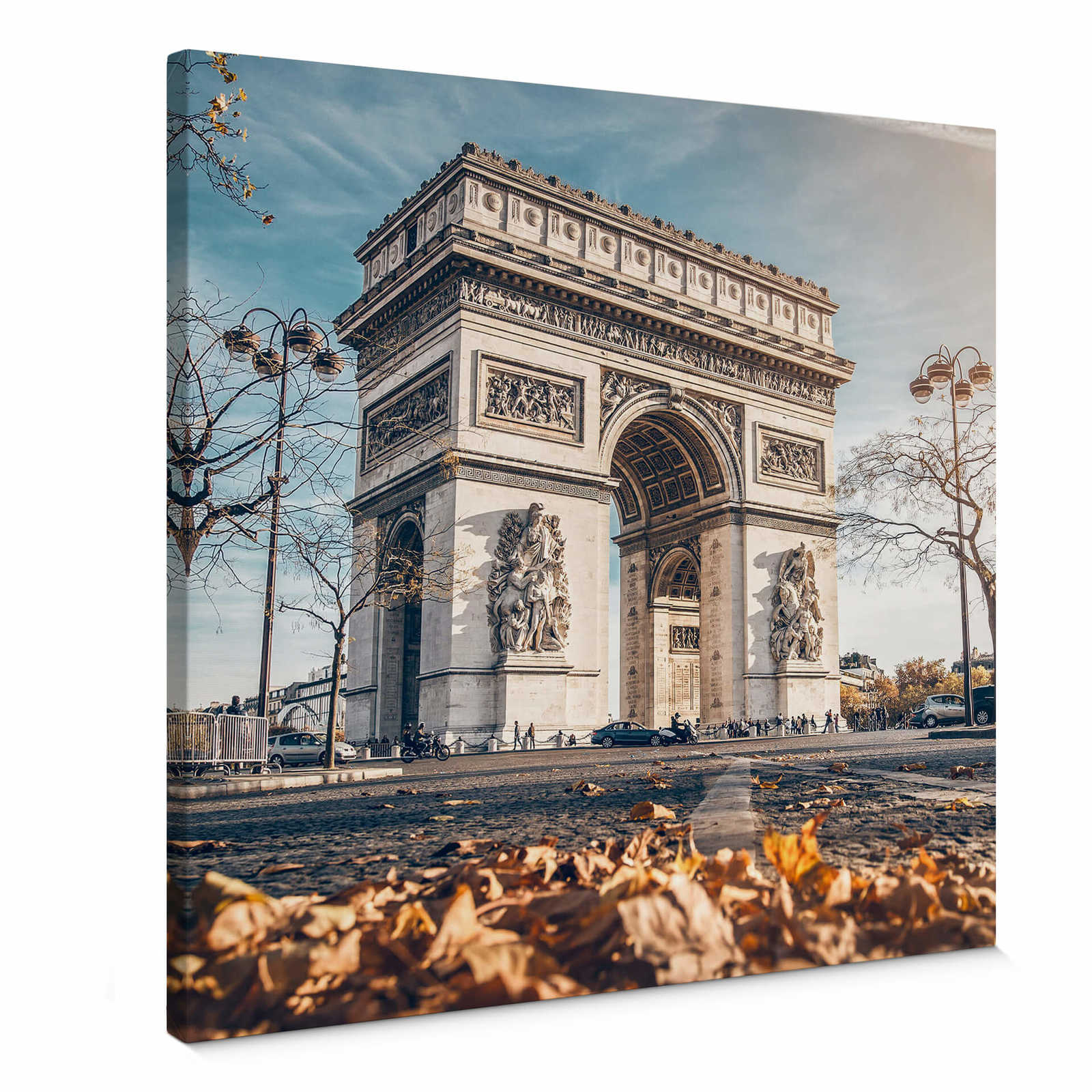         Vierkant Canvas Schilderij Arc de Triomphe, Herfst - 0.50 m x 0.50 m
    