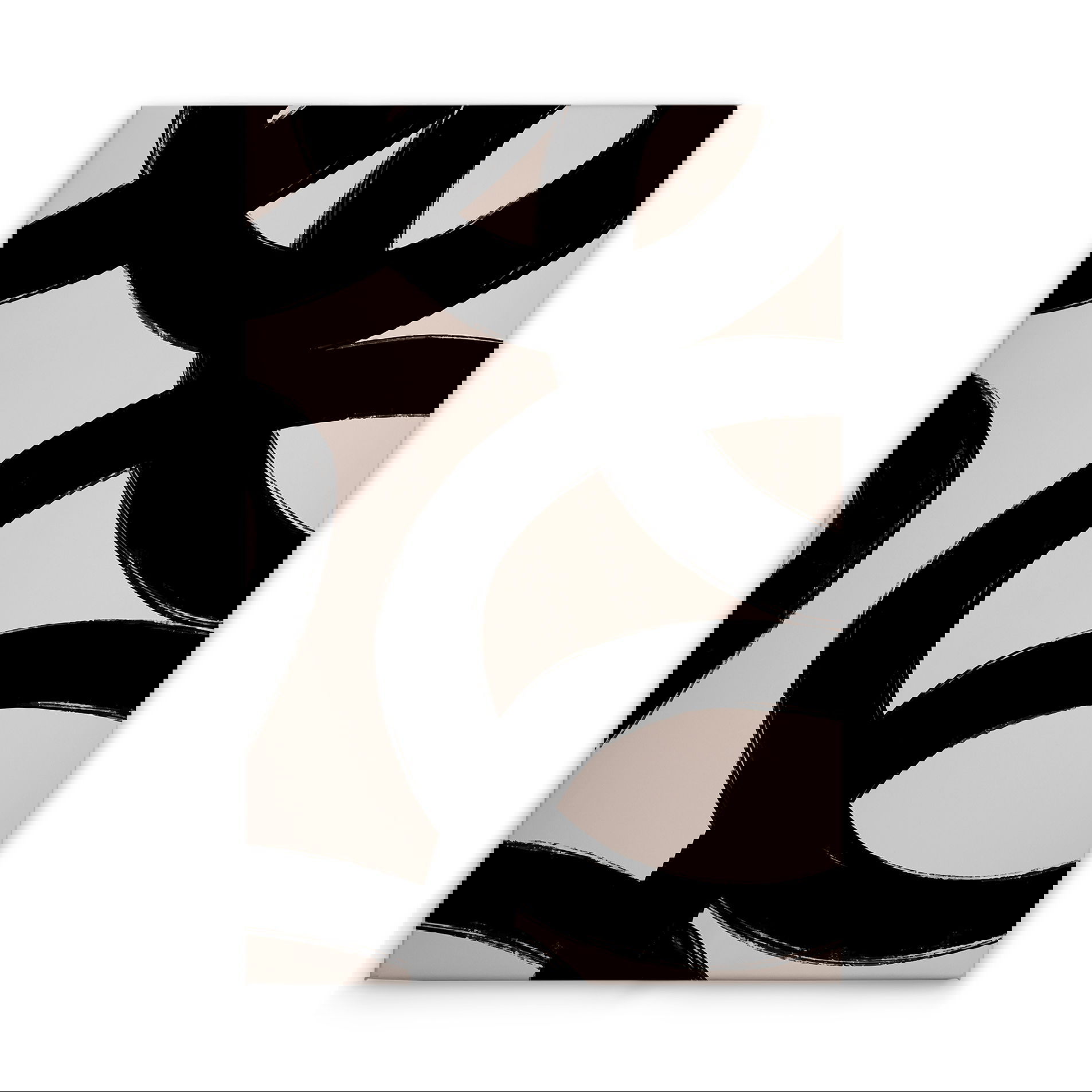             Minimalistische Kreise und Linien - Leinwandbild für zeitlose Eleganz – 30 x 45 cm - Creme, Schwarz
        