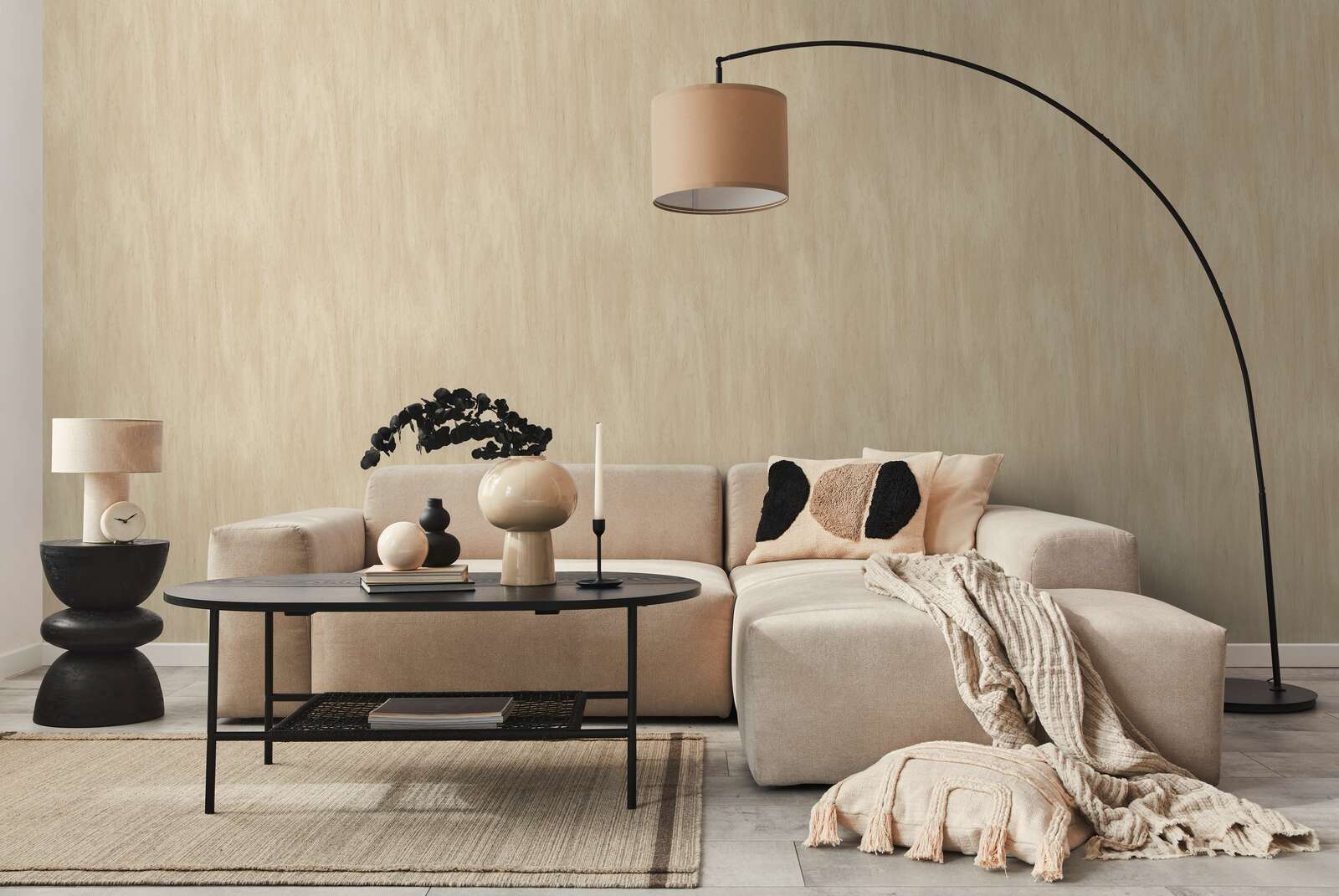 Plain non-woven wallpaper light wood texture » OnlineShop