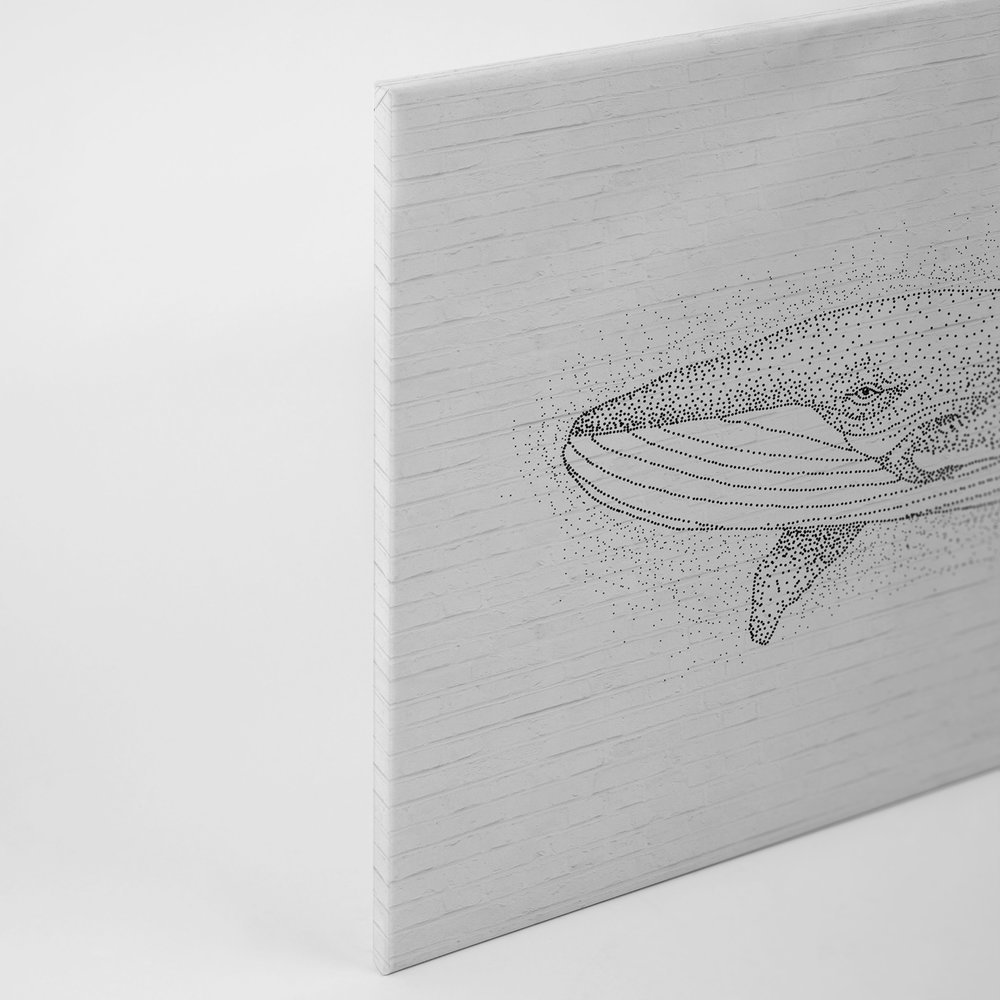 Design Leinwandbild Backsteinwand &amp; Wal Motiv – 0,90 m x 0,60 m
