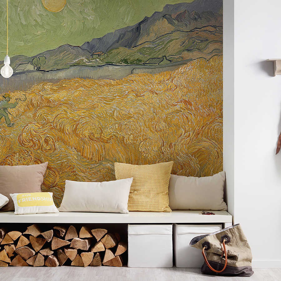 wandbild, wandbildmotiv, couch-landschaft, goldene-wiesen, holzscheite